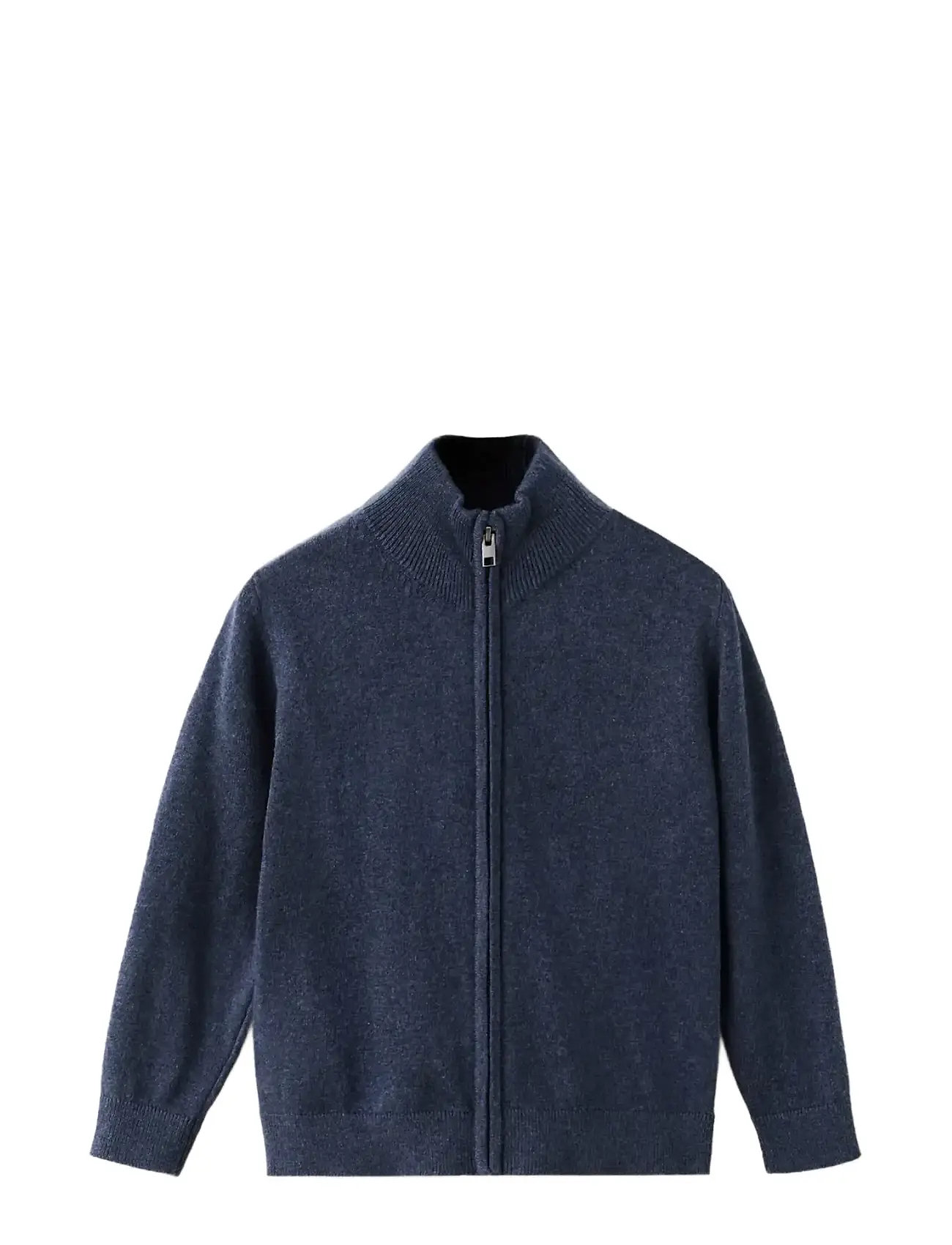 Mango Zipped Knit Cardigan, 12-18M, Navy, Strik > Cardigans, Børn