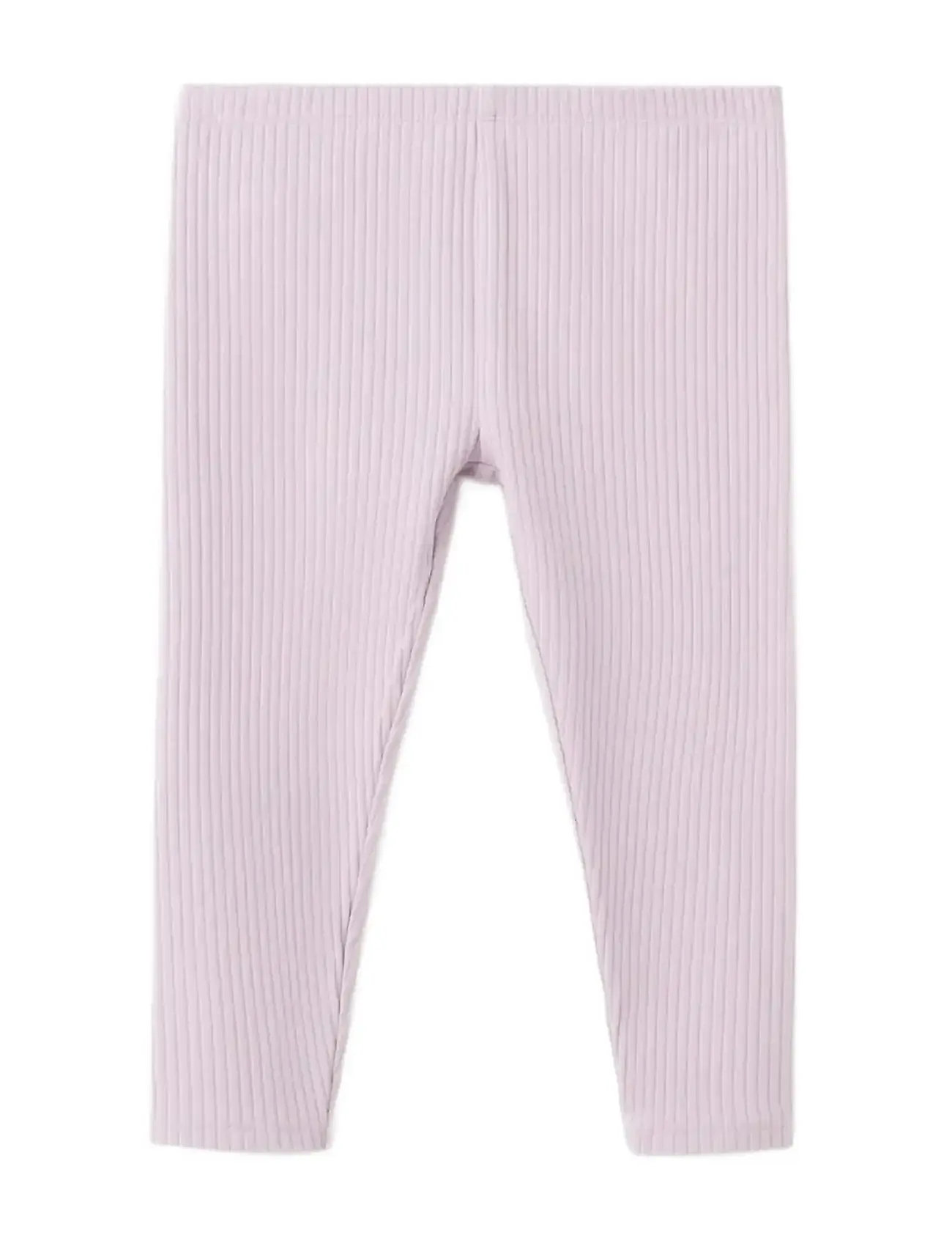 Mango Cotton Ribbed Leggings, 4-5, Purple, Underdele > Leggings, Børn