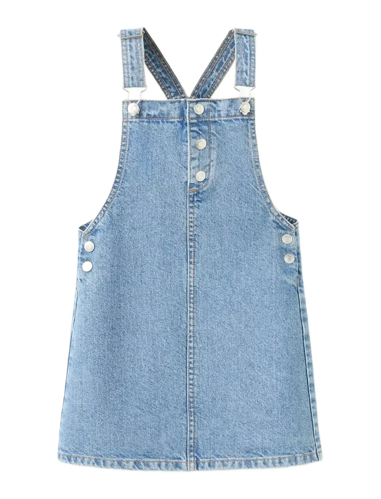 Mango Short Denim Pinafore, 8, Blue, Kjoler > Dungaree-Kjole, Børn