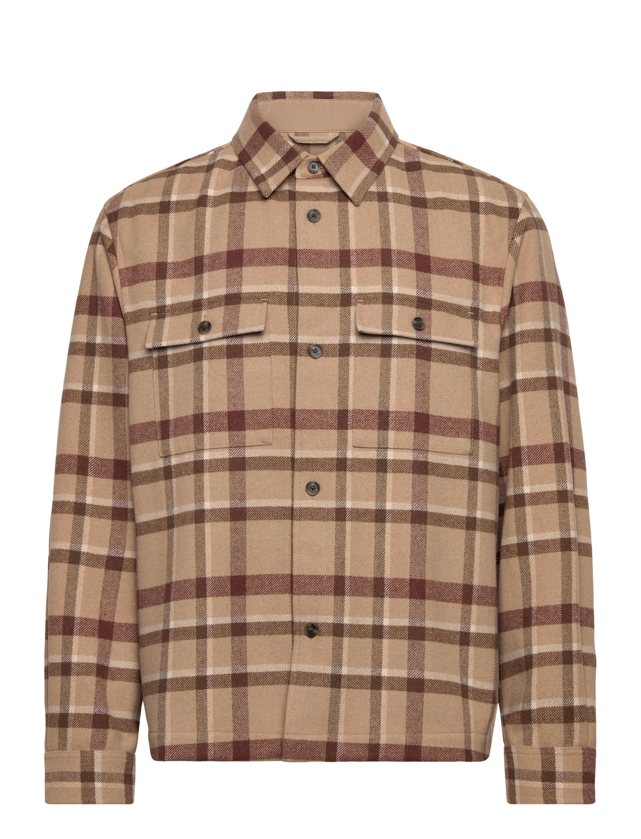 MANGO Check Overshirt With Pockets Braun - L - Herren
