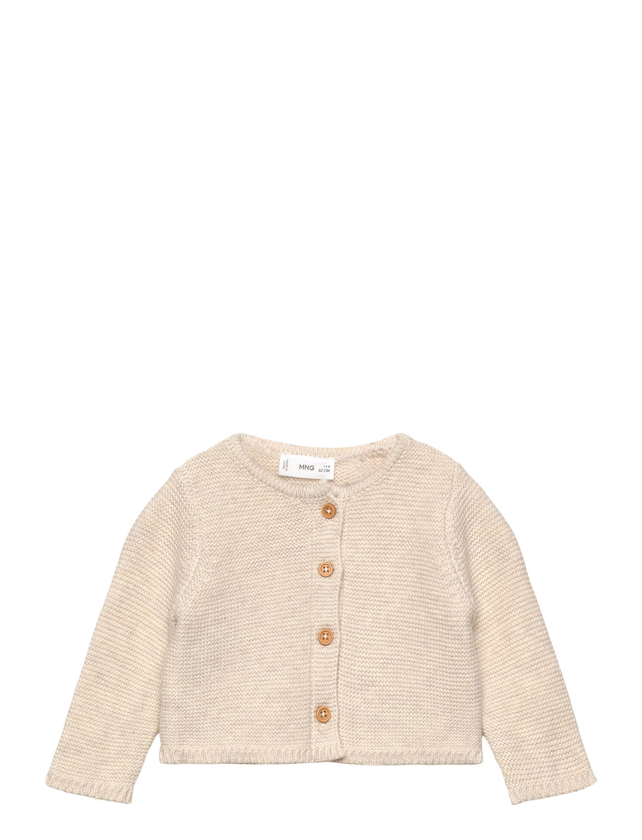 Mango Knitted Button Cardigan, 12-18M, Cream, Strik > Cardigans, Børn