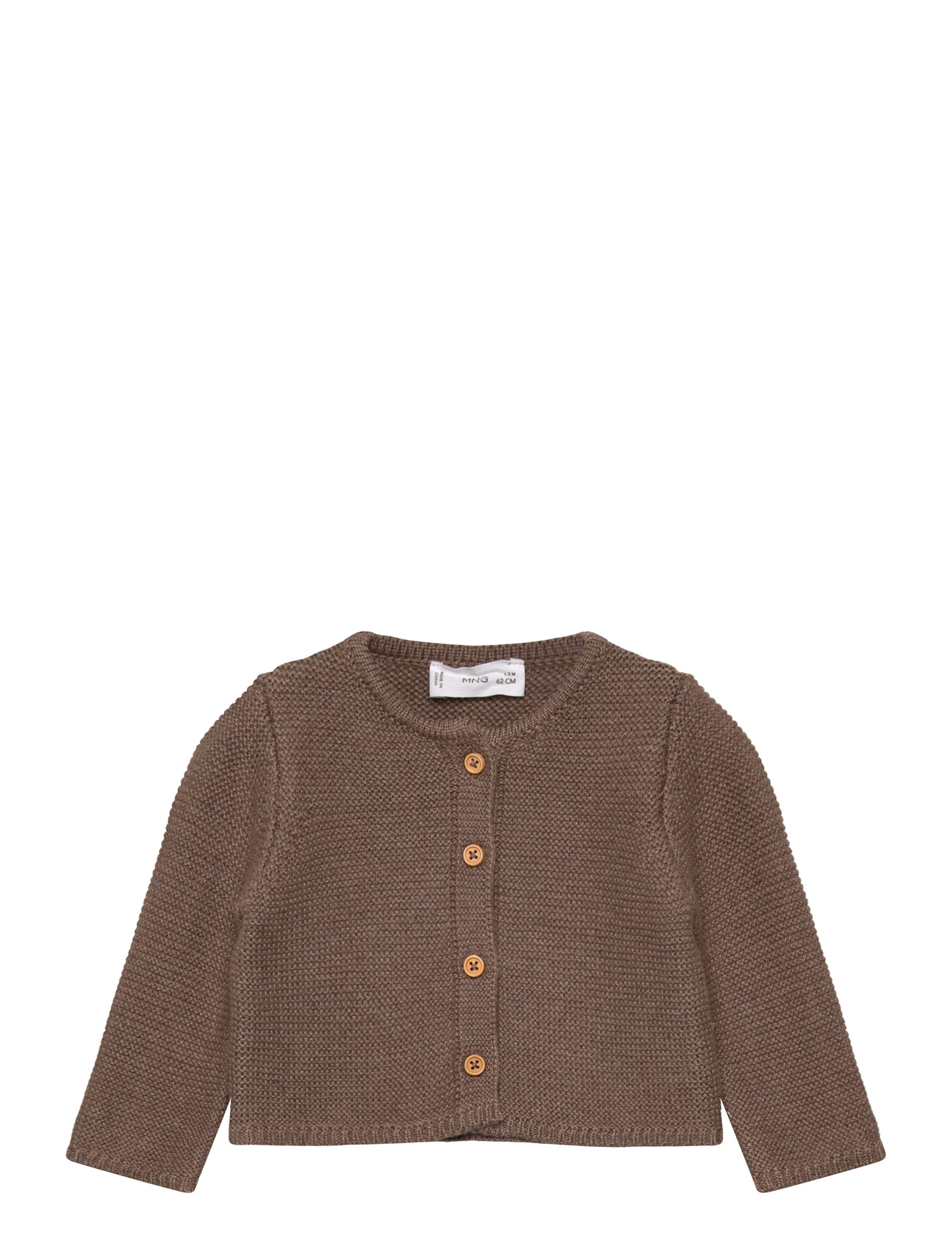 Mango Knitted Button Cardigan, 12-18M, Brown, Strik > Cardigans, Børn