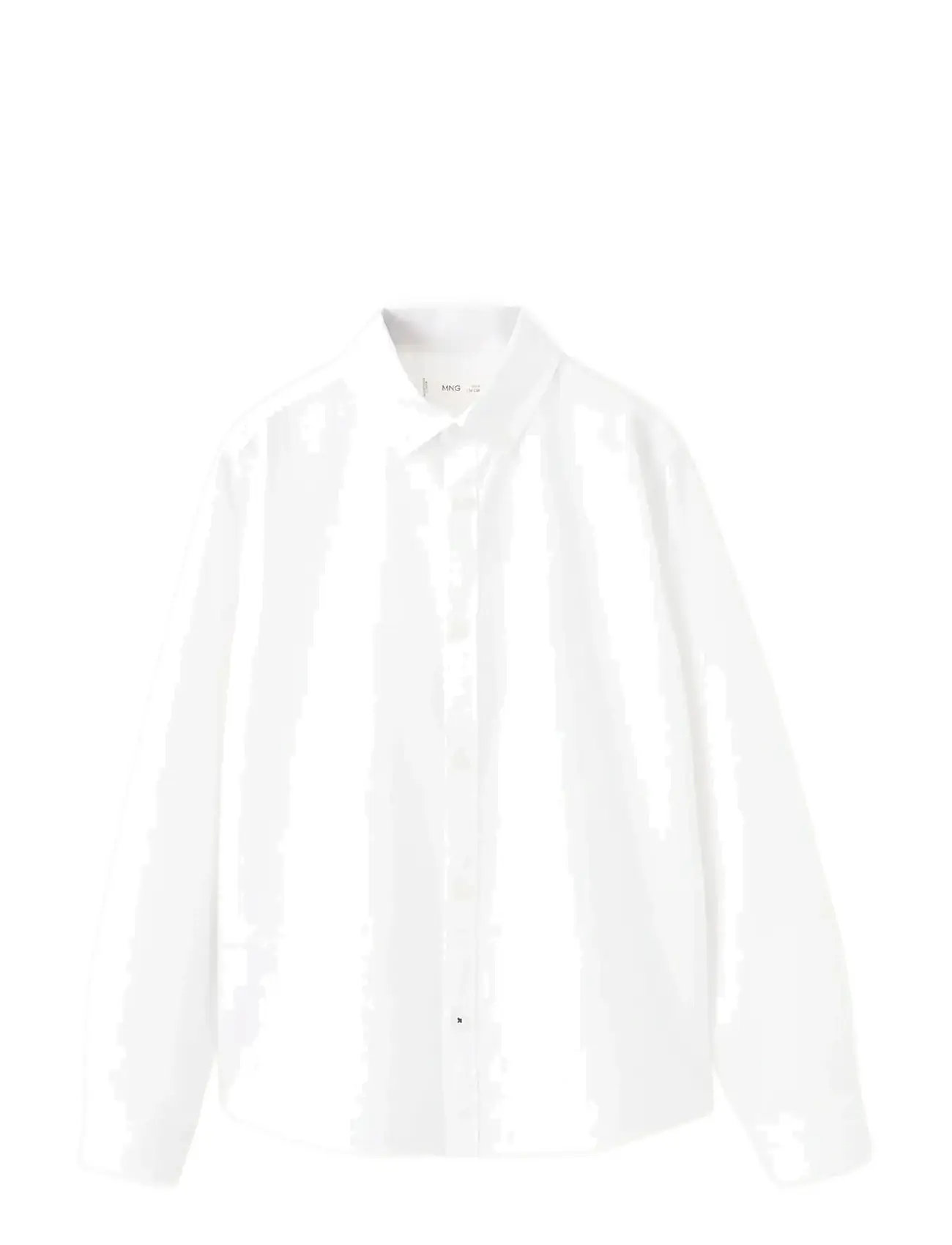 Mango Oxford Cotton Shirt, 10, White, Skjorter > Langærmede Shirts, Børn