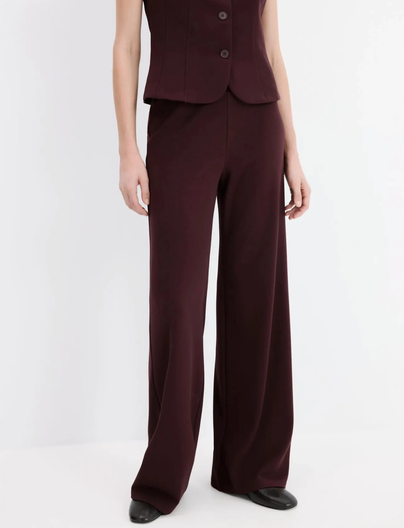 Mango Straight Low-Rise Suit Trousers, XL, Burgundy, Bukser > Lige Ben, Dame