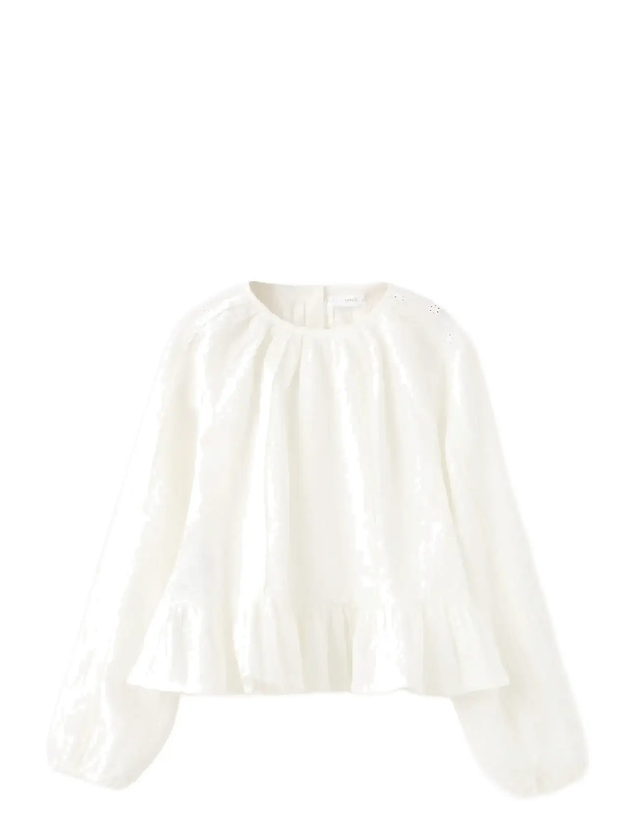 Mango A-Line Cotton Blouse, 6, White, Bluser > Langærmede, Dame