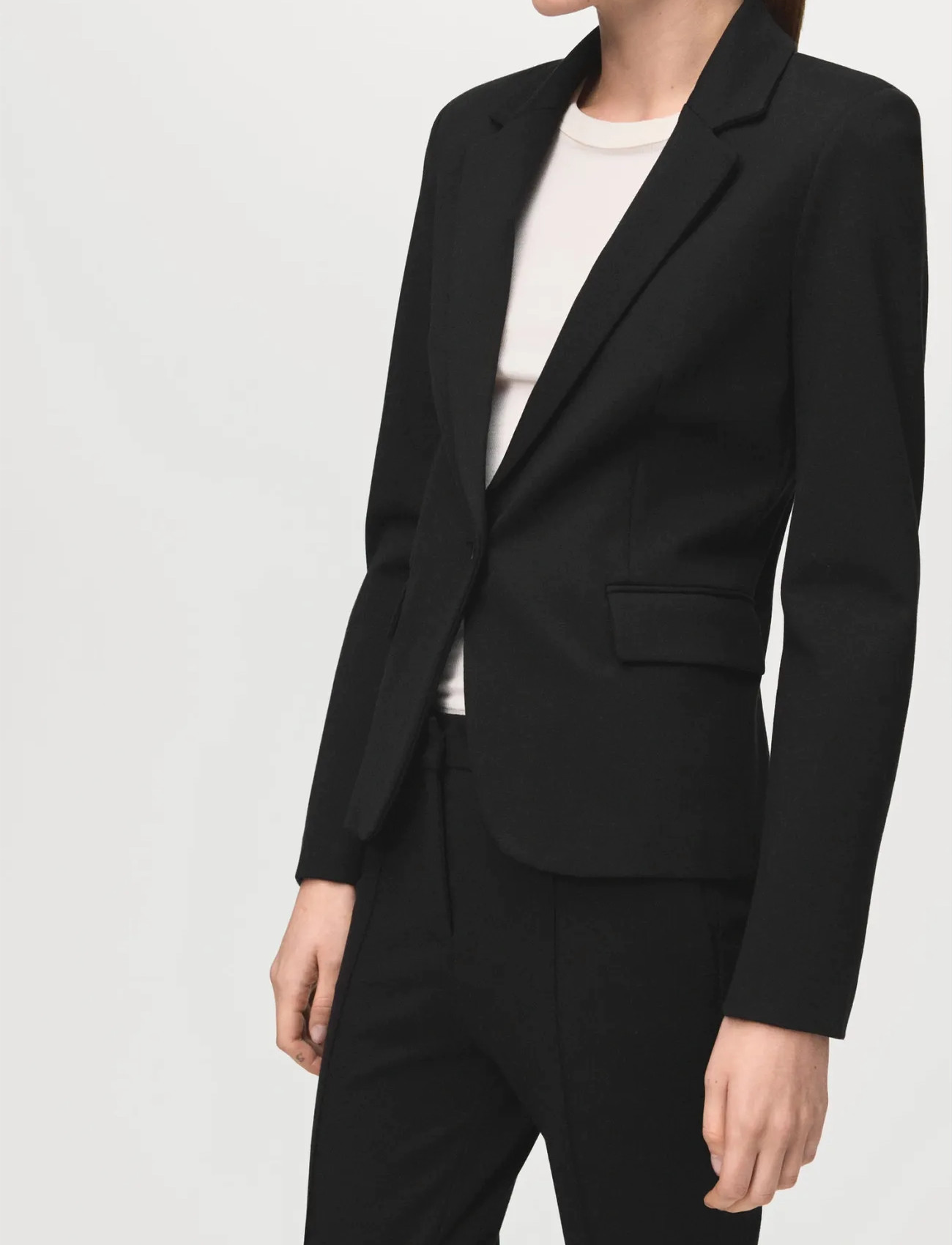 Mango Fitted Suit Blazer, 42, Black, Blazere > Enkeltradede Blazere, Dame