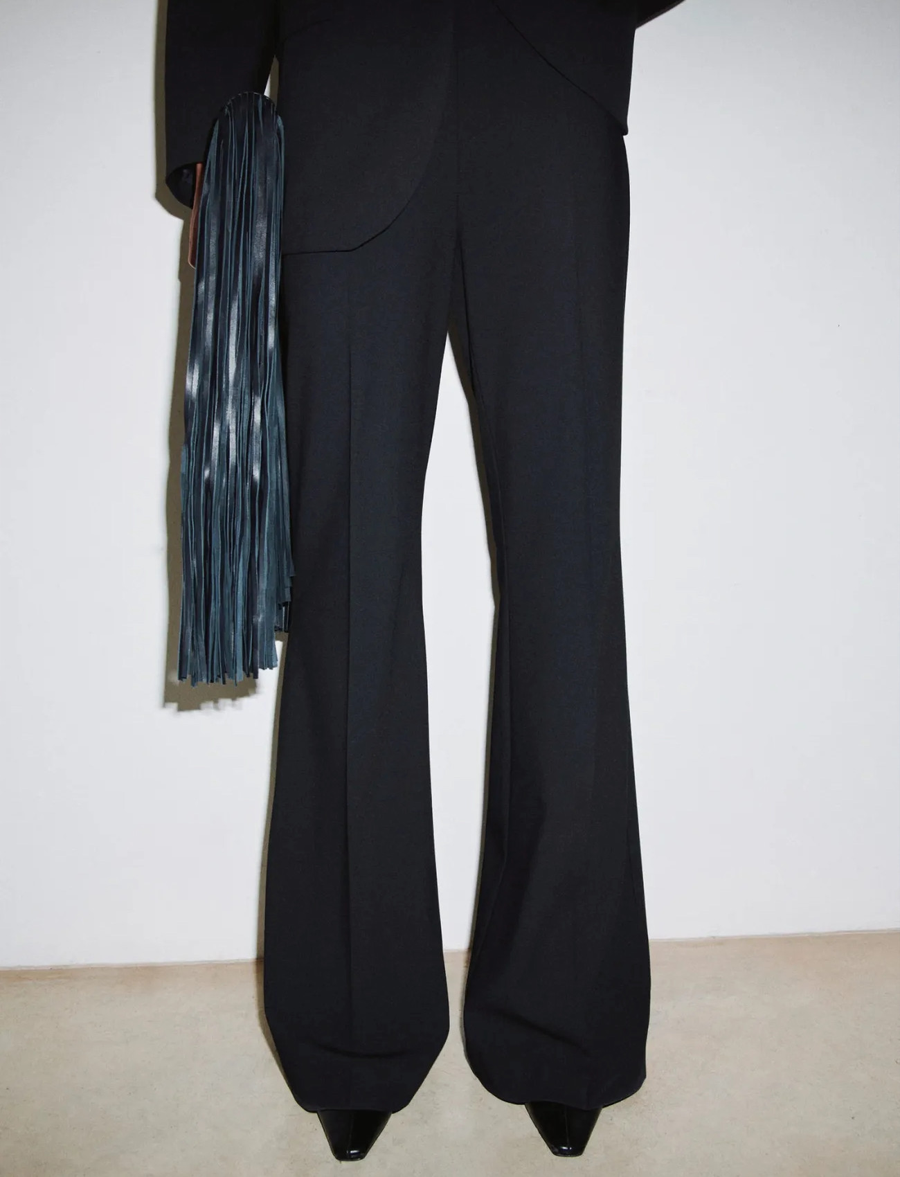Mango Wide Leg Suit Trousers, 42, Black, Bukser > Brede Ben, Dame