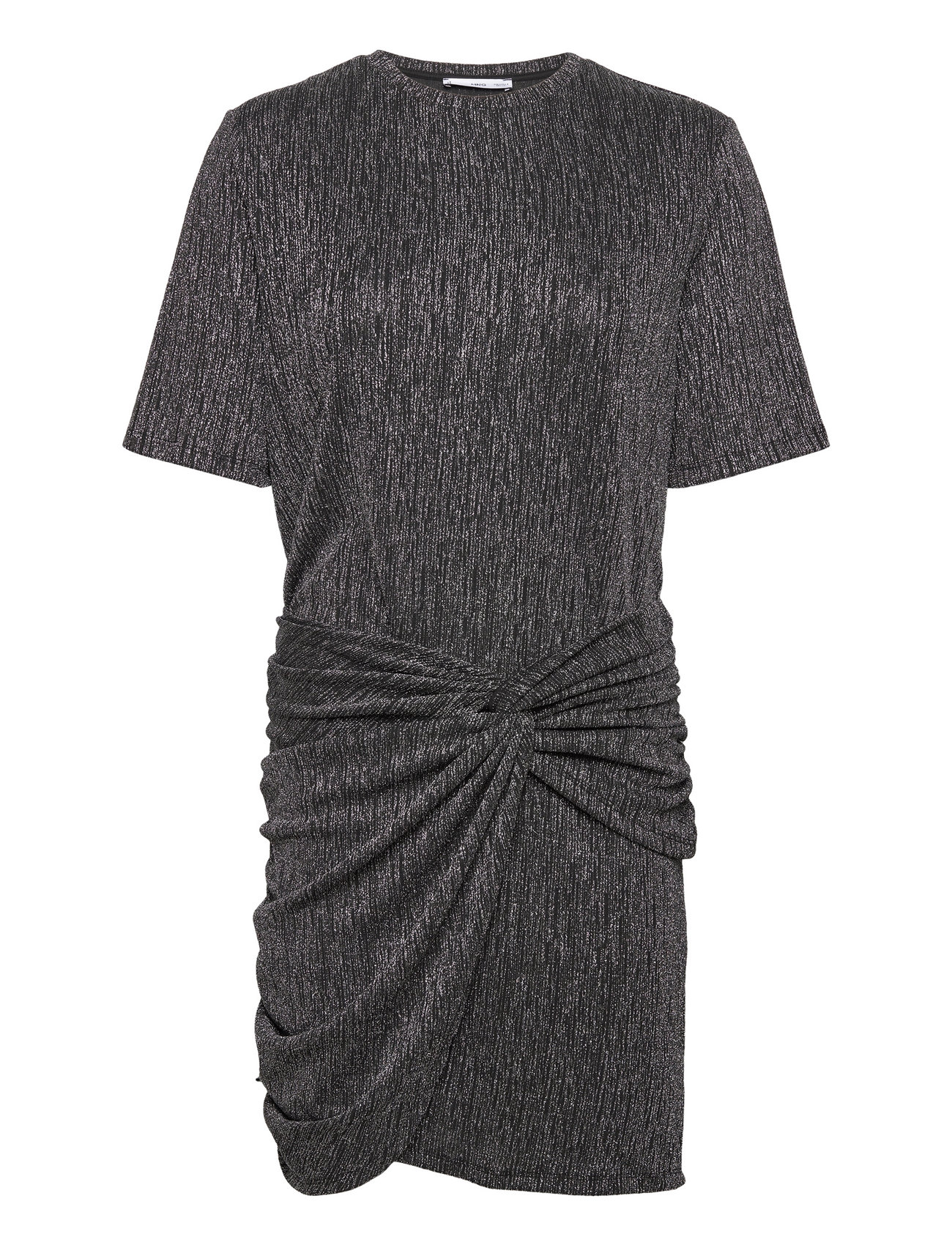 MANGO Knotted Lurex Kleid Grau - XS - Damen