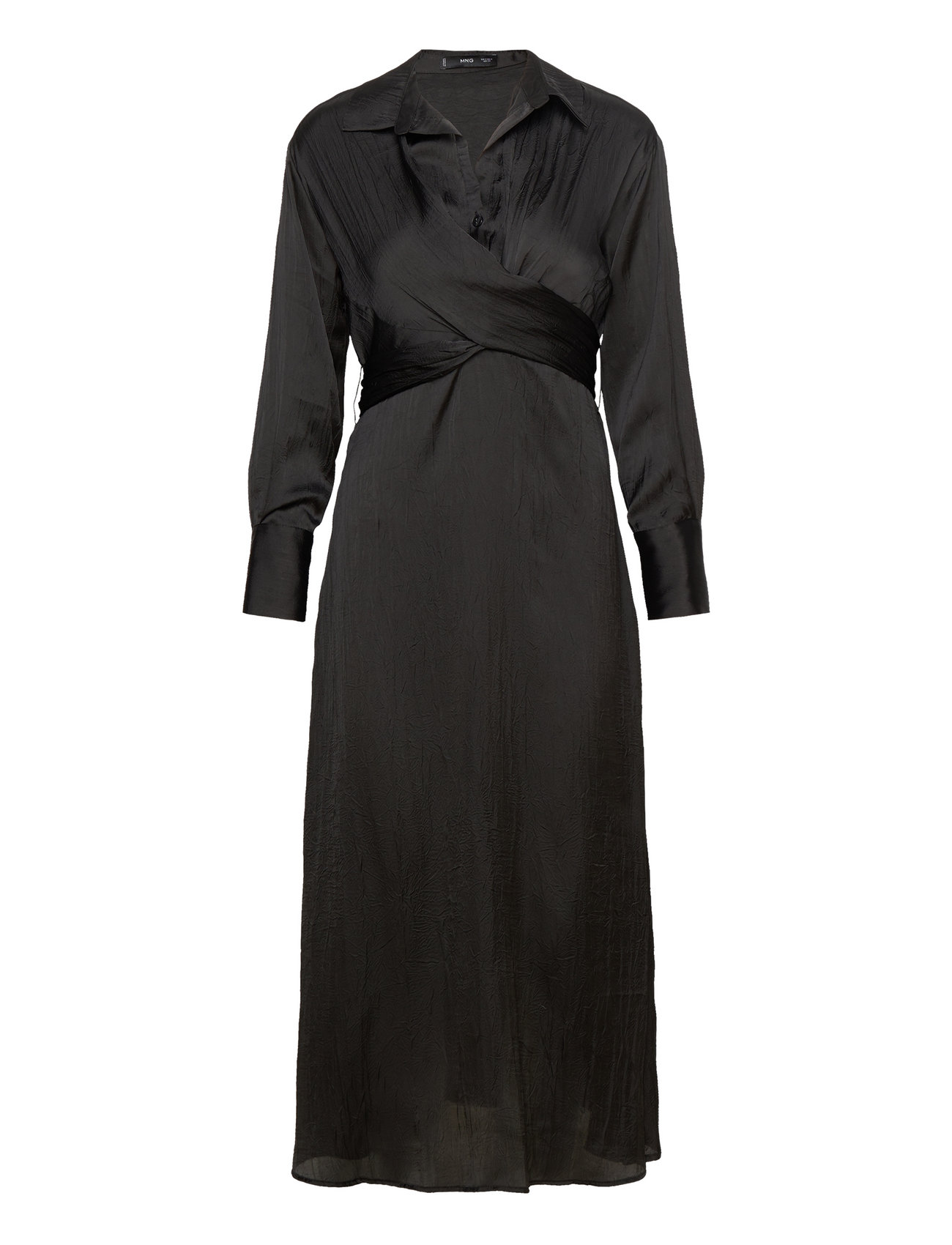 MANGO Wrap Shirt Kleid Schwarz - XS - Damen
