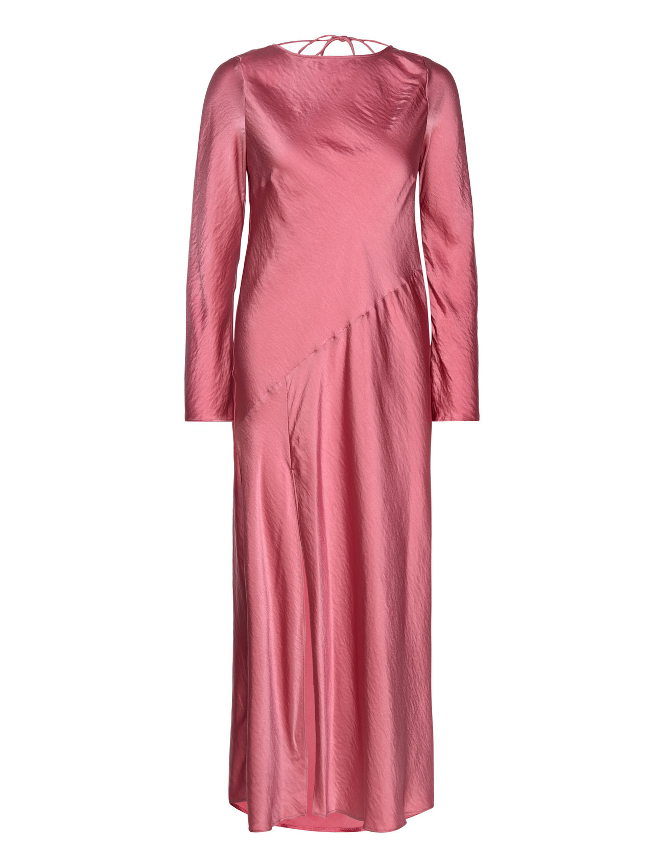 Side-Slit Satin Dress Pink Mango