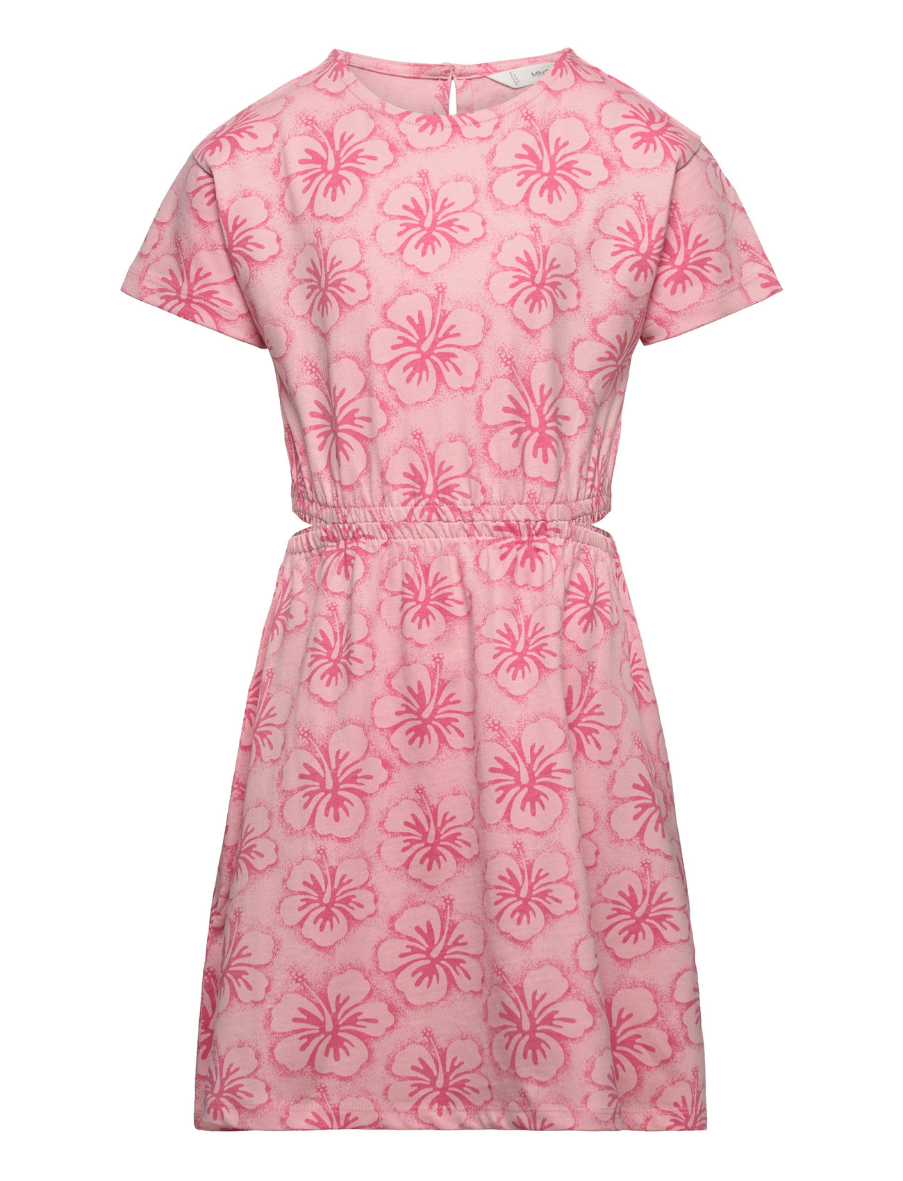 Printed Cut-Out Detail Dress Dresses & Skirts Dresses Casual Dresses Short-sleeved Casual Dresses Pink Mango