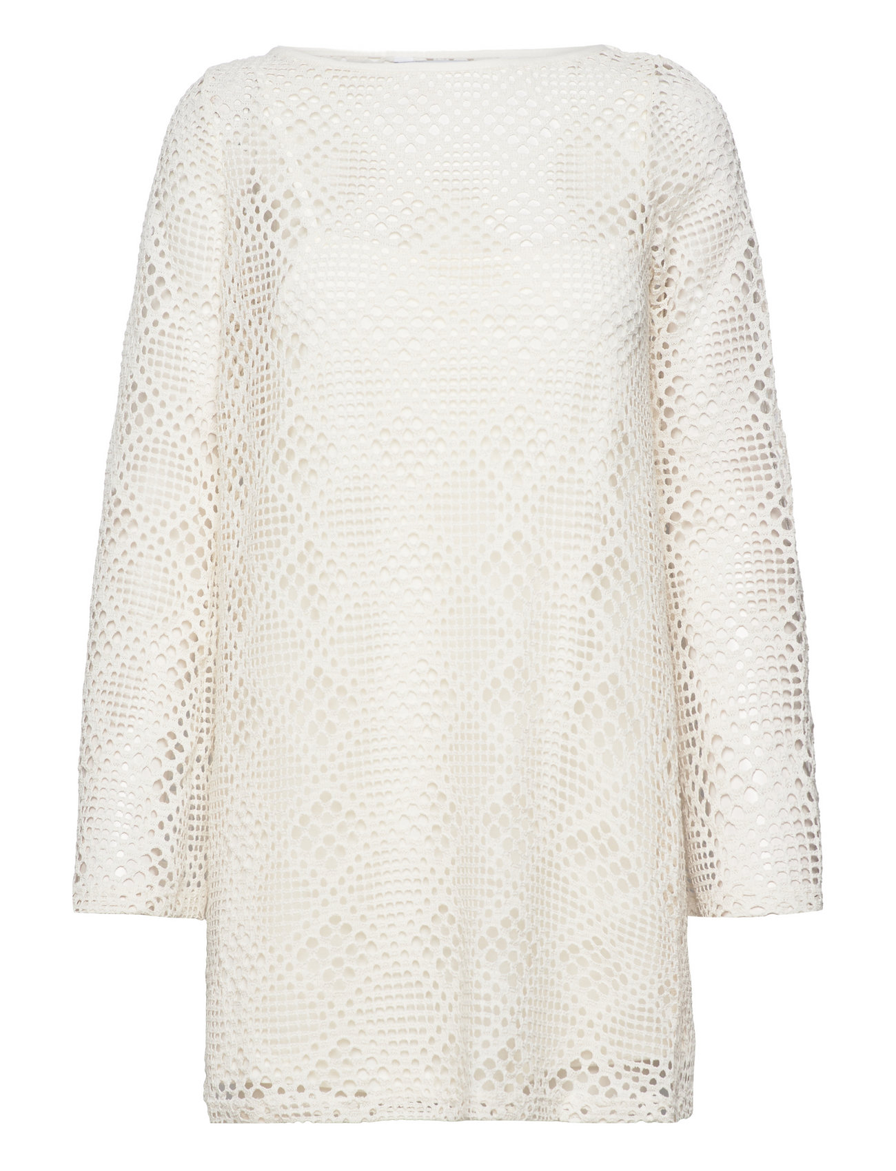 MANGO Geometric-Pattern Openwork Kleid Cream - XS - Damen