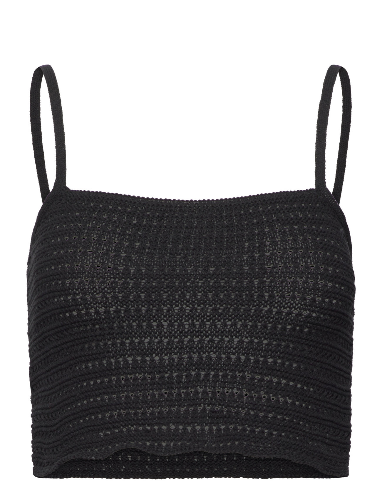 Knitted Cropped Top Black Mango