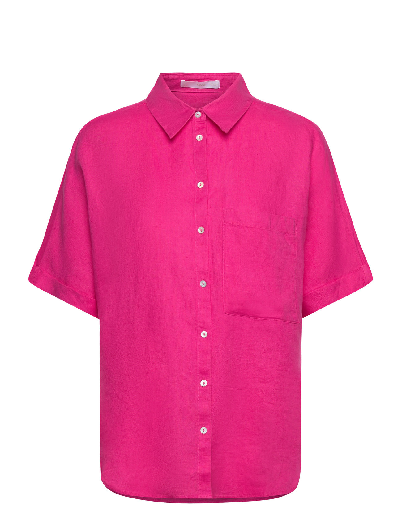 Pocket Linen Shirt Pink Mango