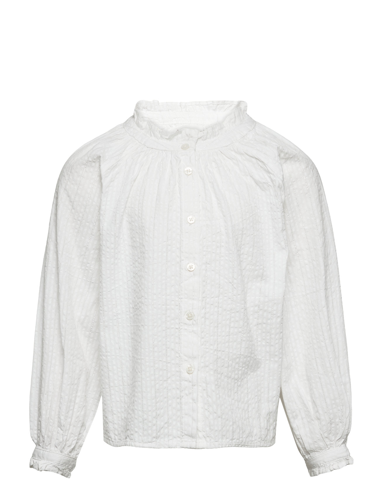 Gathered Cotton Blouse White Mango
