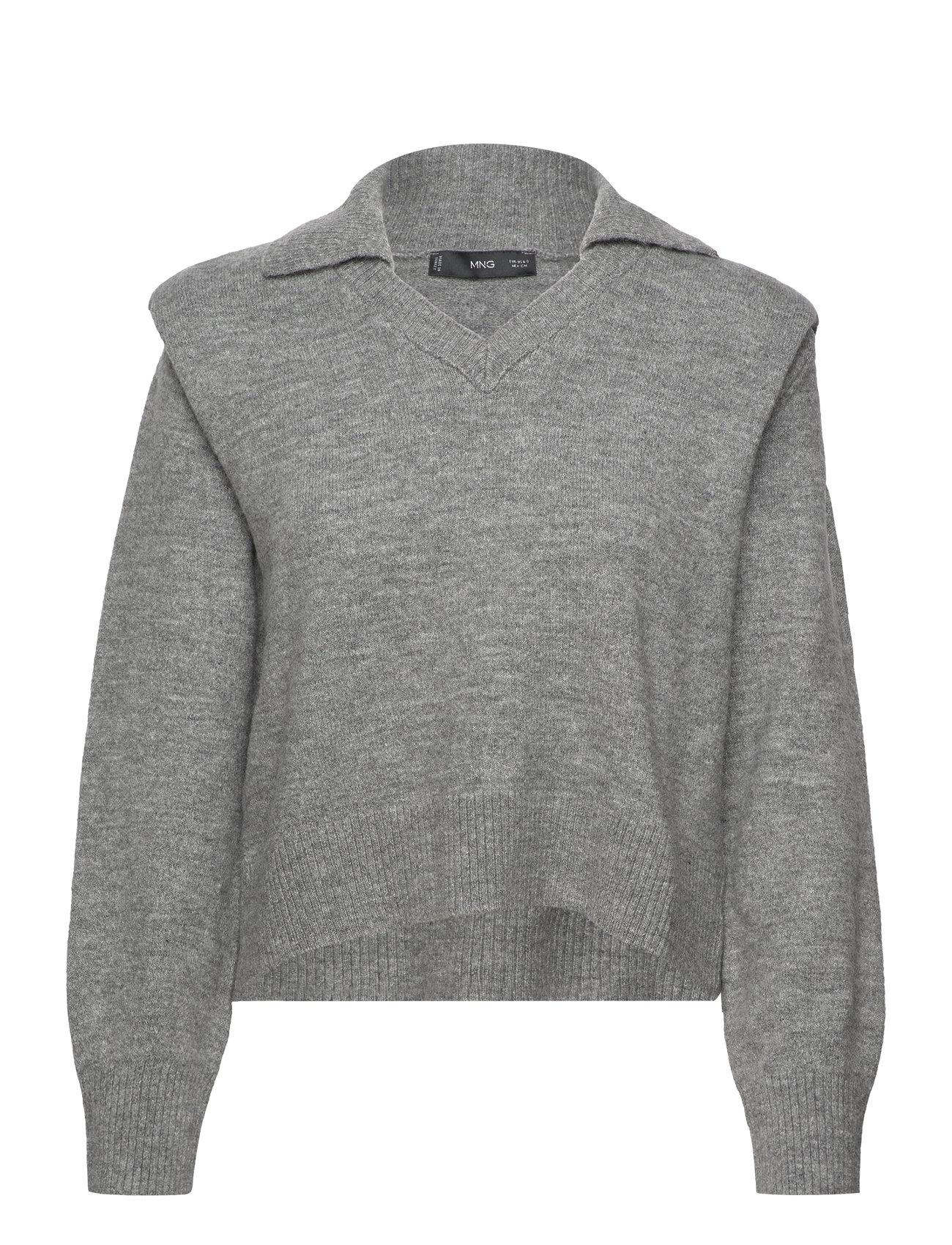 Polo-Neck Sweater With Shoulder Pads Grey Mango