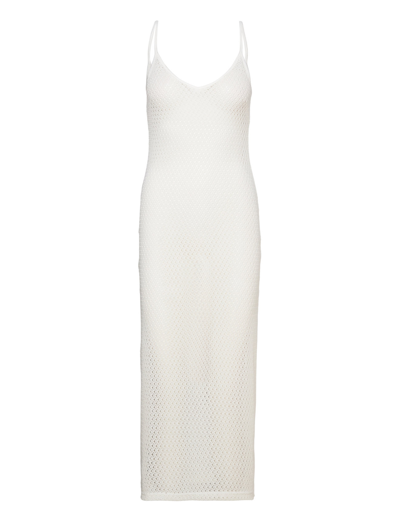 Long Openwork Knitted Dress White Mango