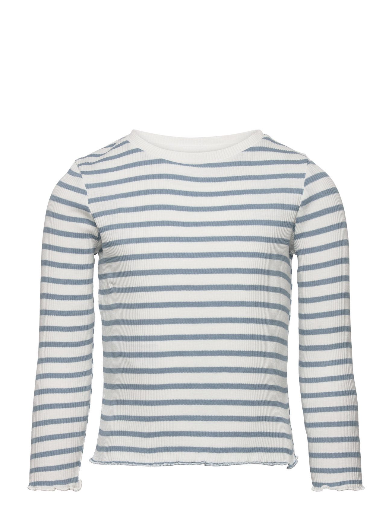 Long-Sleeved Knitted T-Shirt Tops T-shirts Long-sleeved T-Skjorte Blue Mango