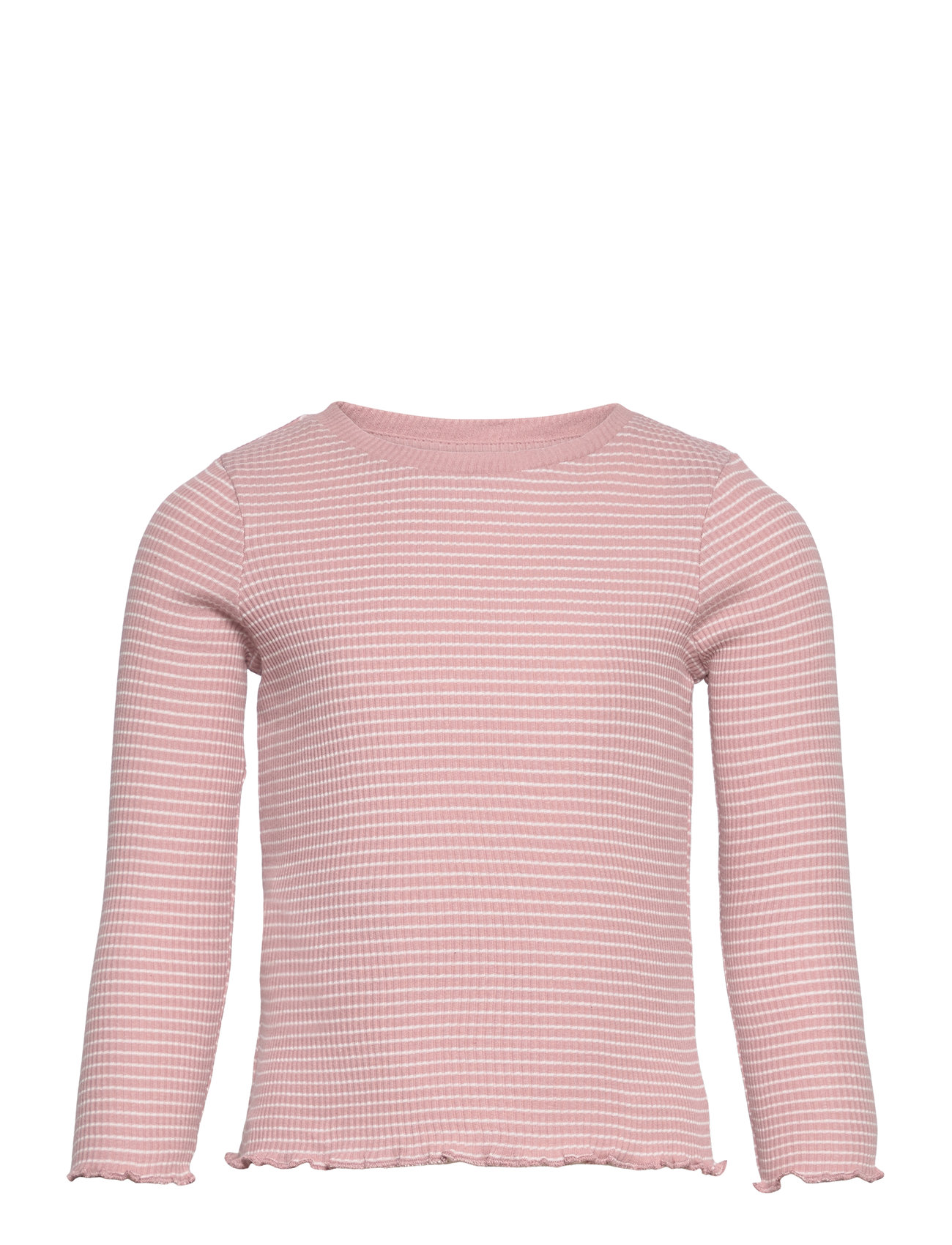 Long-Sleeved Knitted T-Shirt Tops T-shirts Long-sleeved T-Skjorte Pink Mango