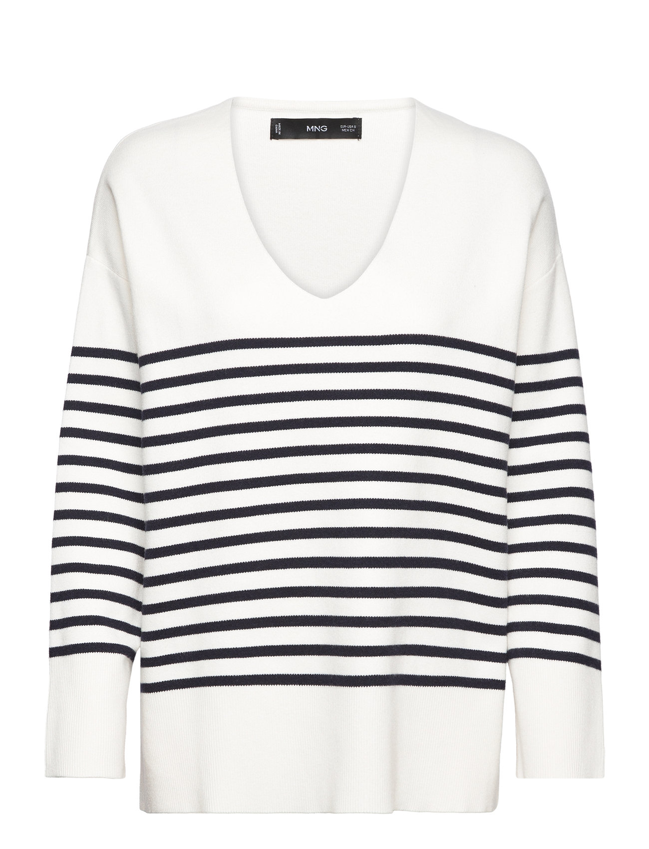 Over D V-Neck Sweater White Mango