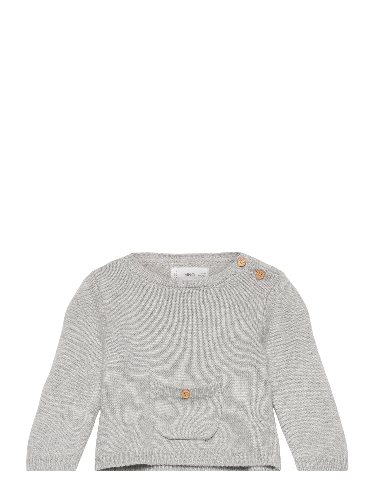 Knit Cotton Sweater Tops Knitwear Pullovers Grey Mango