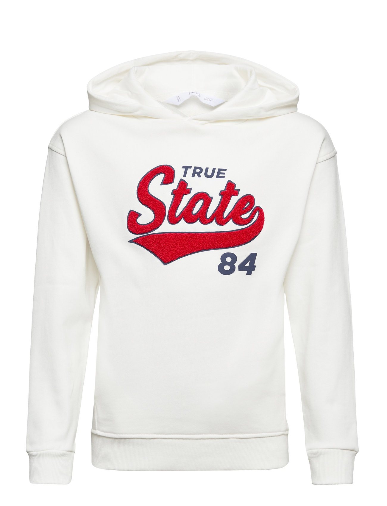 Message Cotton Sweatshirt Tops Sweatshirts & Hoodies Hoodies White Mango