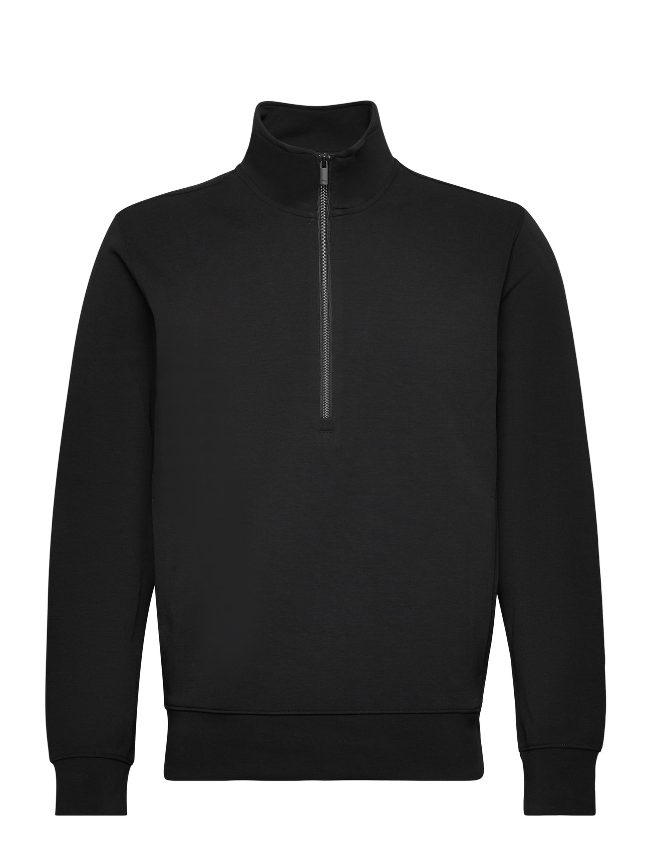 Breathable Zip-Neck Sweatshirt Tops Sweatshirts & Hoodies Sweatshirts Black Mango