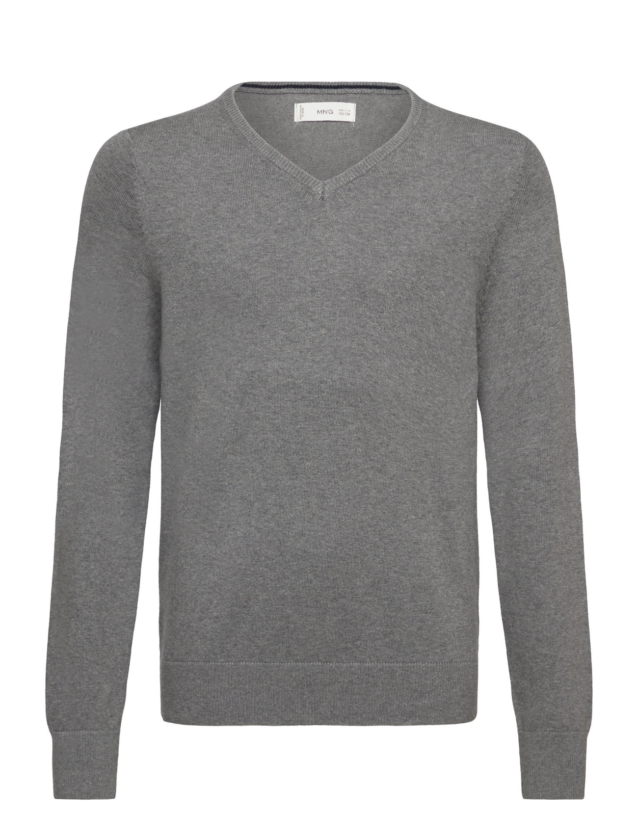 V-Neck Sweater Tops Knitwear Pullovers Grey Mango