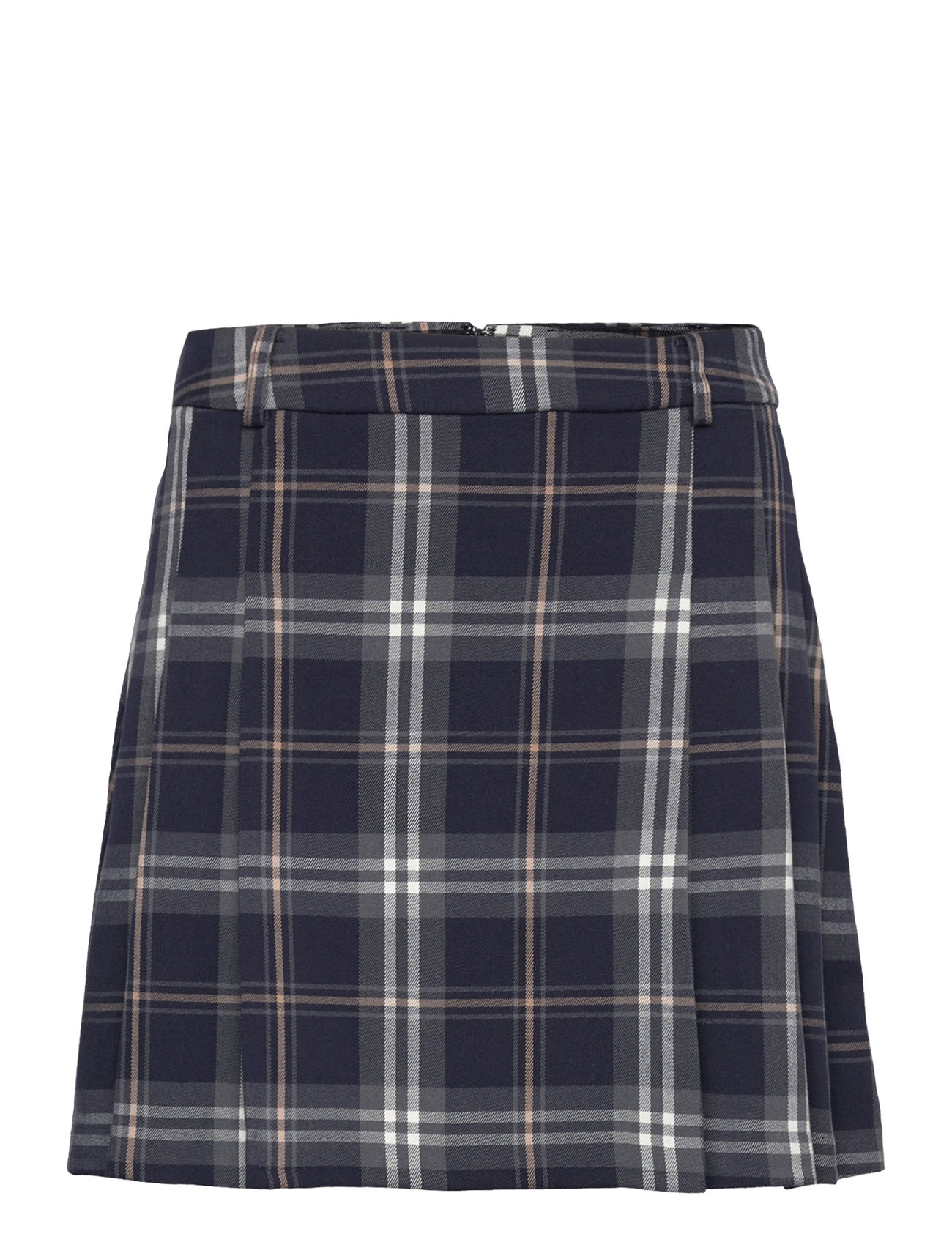 Pleated Mini-Skirt Kort Kjol Navy Mango