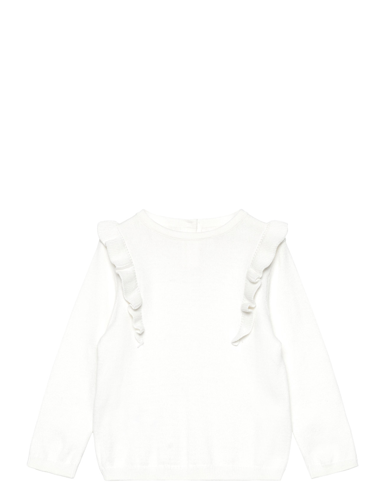 Ruffle Knitted Sweater Tops Knitwear Pullovers White Mango