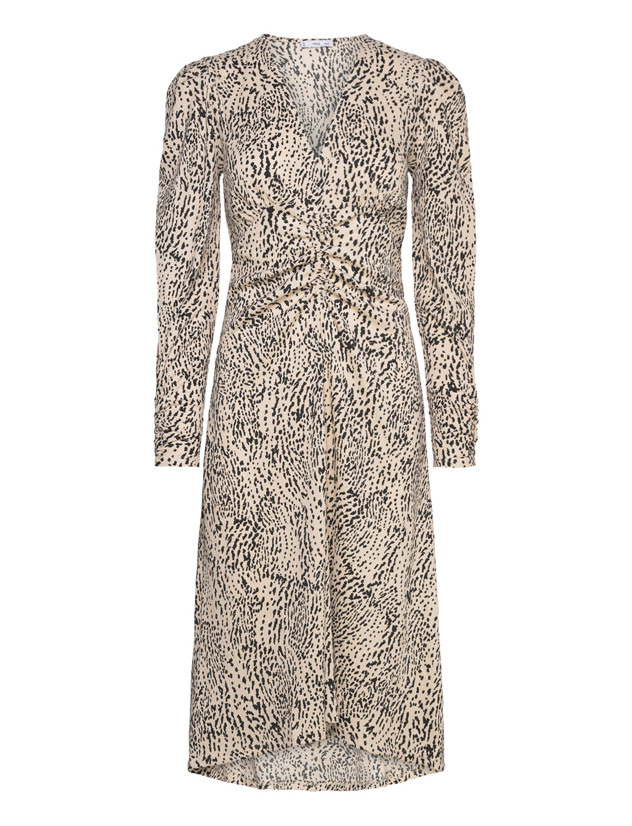 V-Neck Dress With Gathered Neckline Cream Mango