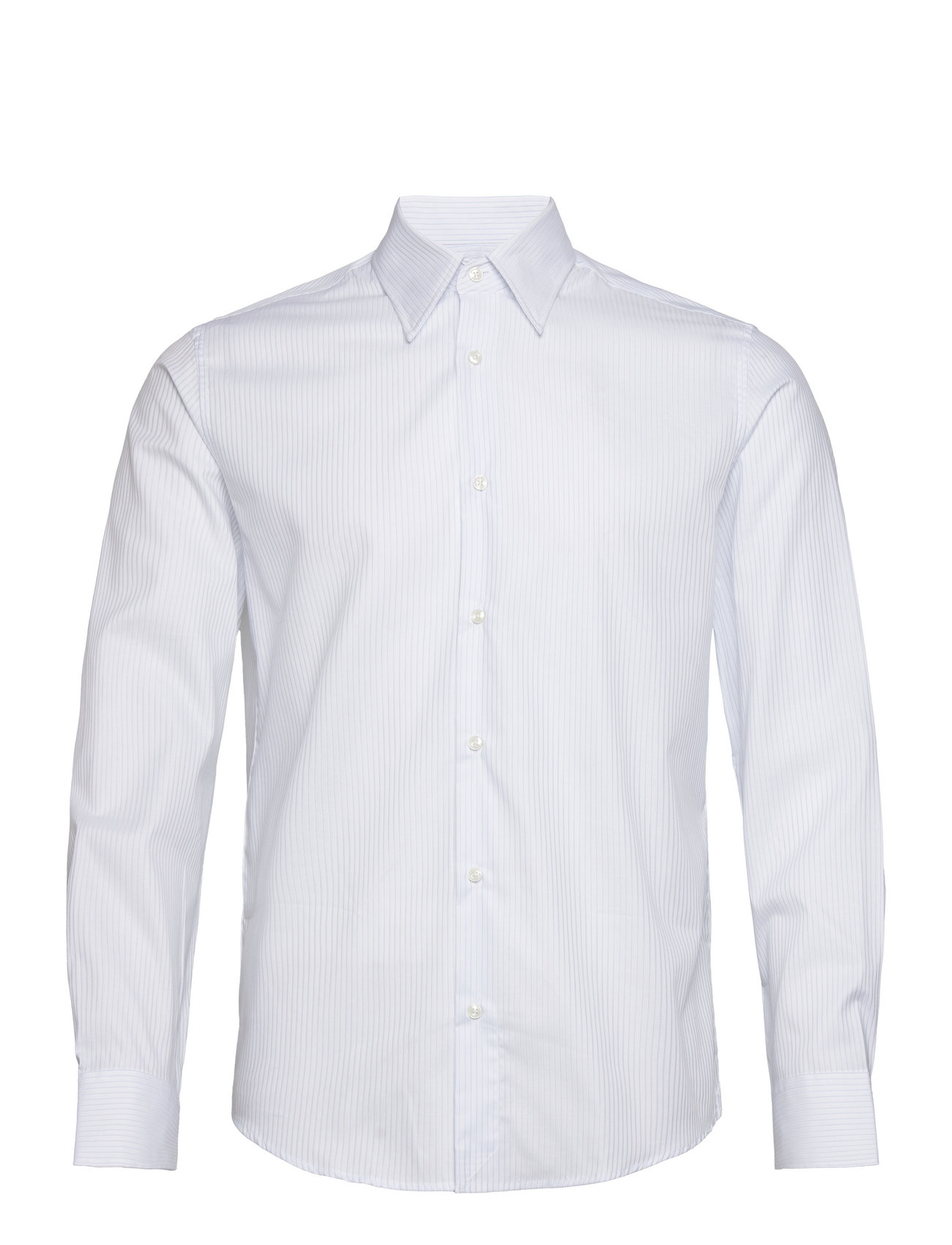 Slim-Fit Striped Cotton Twill Suit Shirt Tops Shirts Casual White Mango