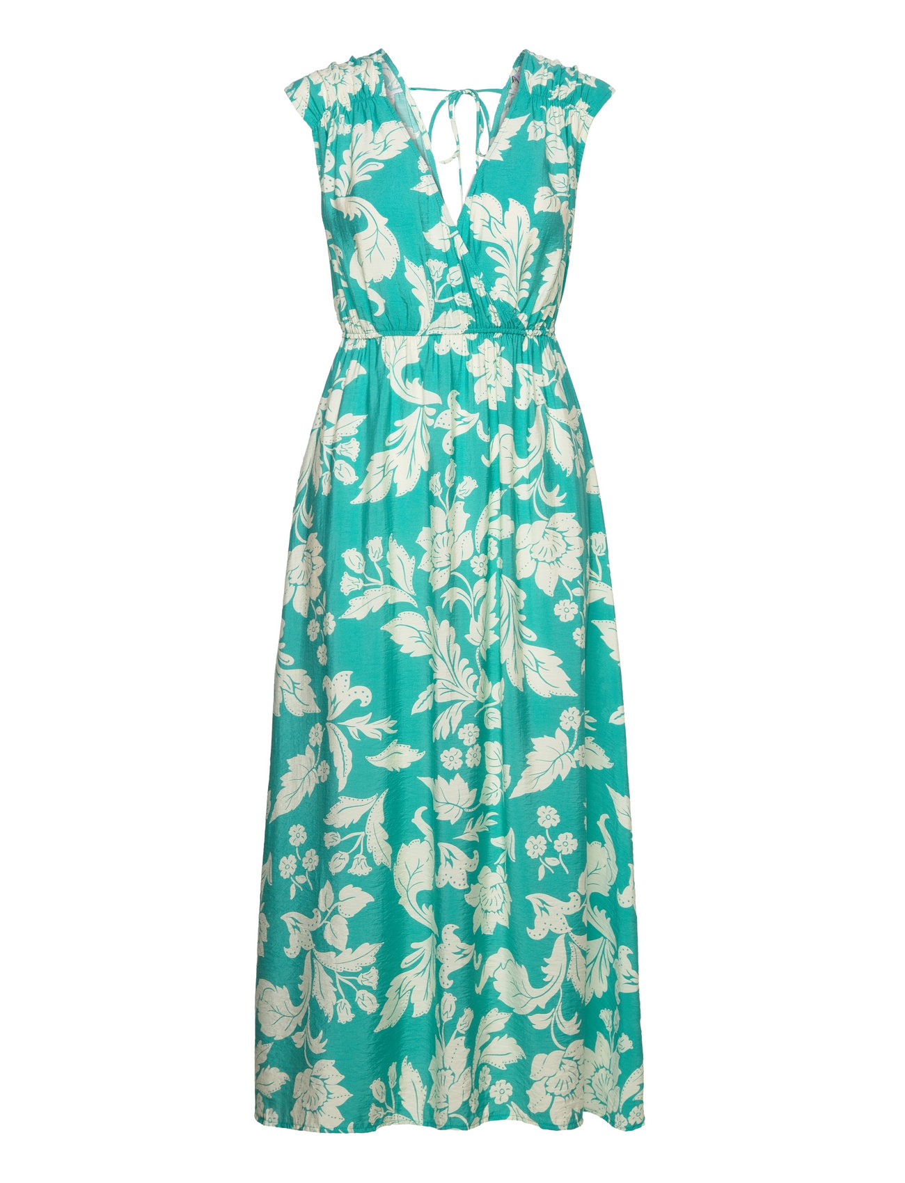 Floral Wrap Neckline Dress Green Mango