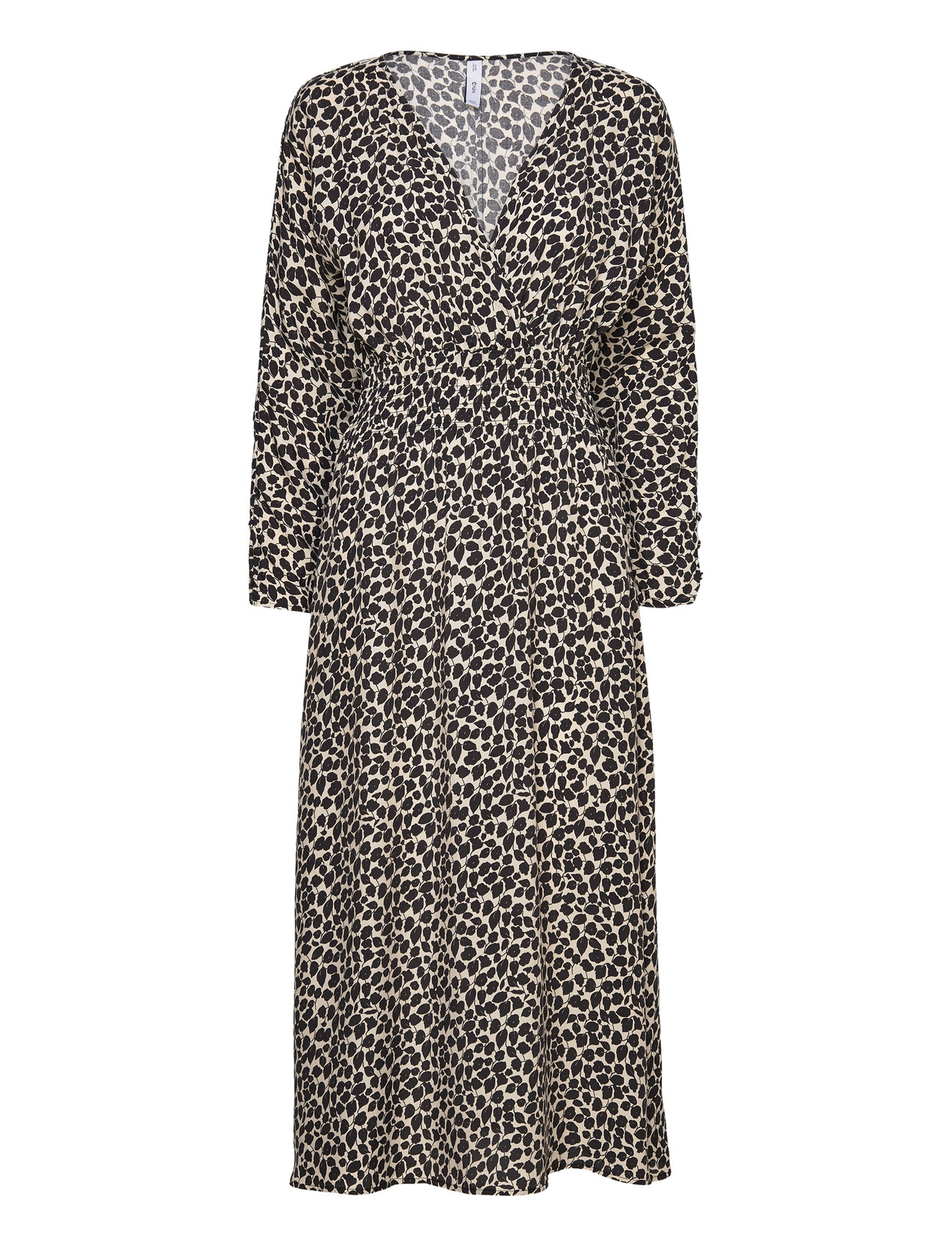 MANGO Printed Kleid With Ruffled Detail Schwarz - XS - Damen