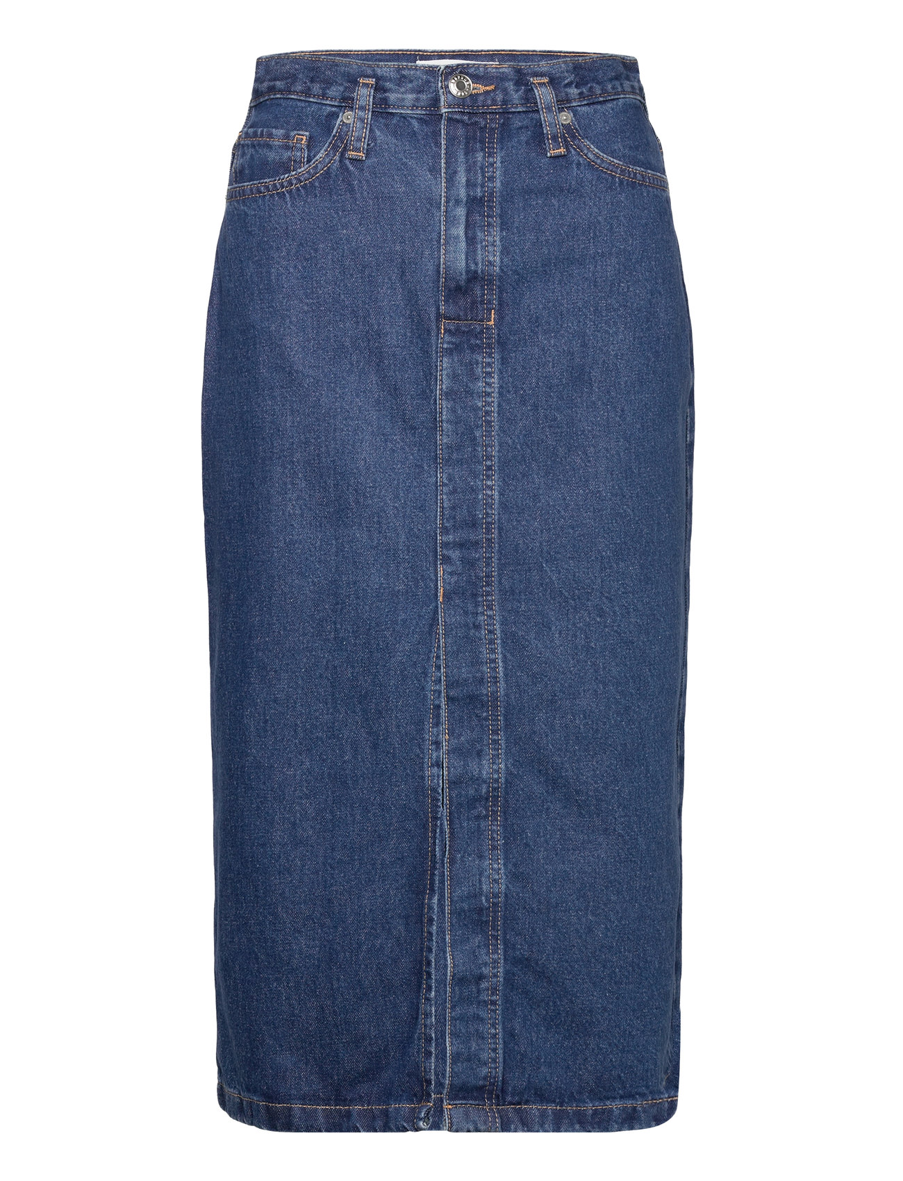 MANGO Denim Midi-Rock Blau - XS - Damen