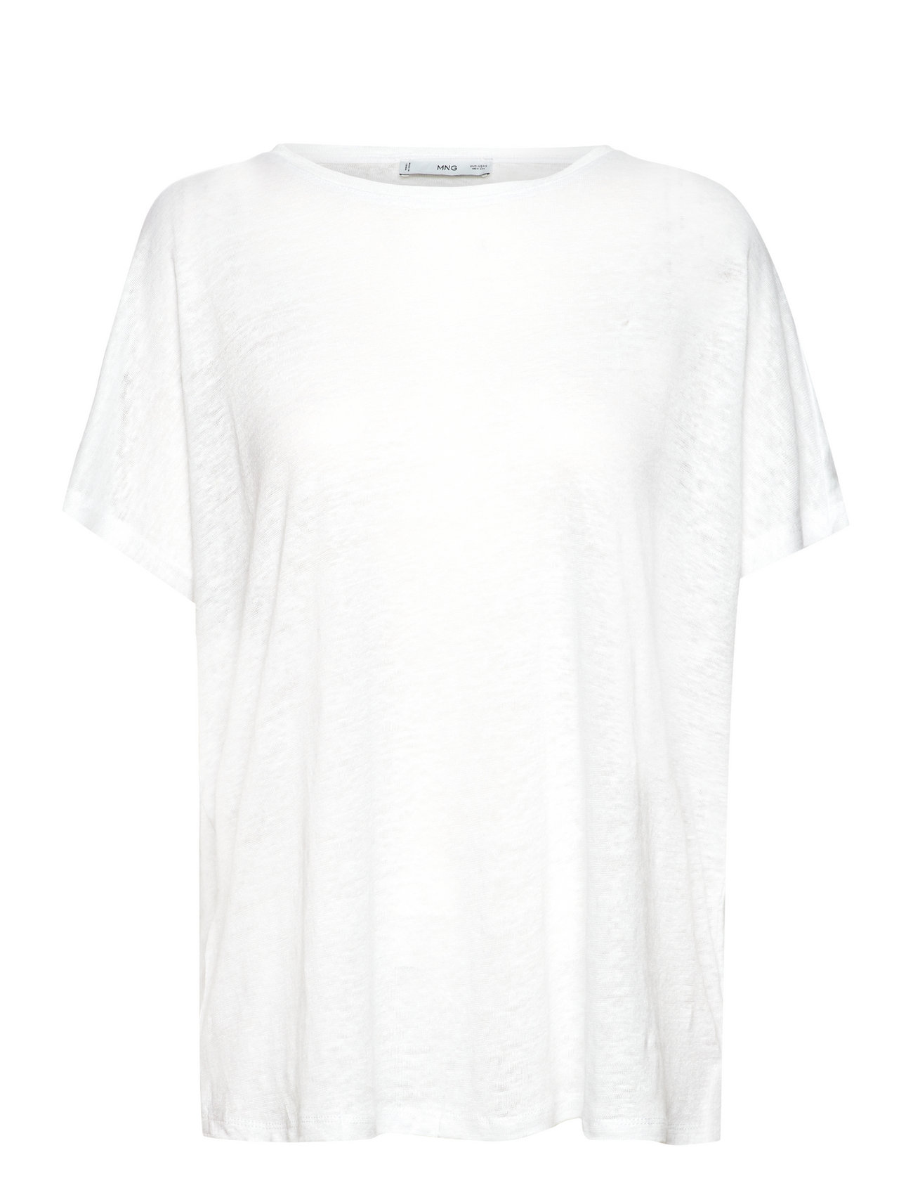 Over D Linen T-Shirt Tops T-shirts & Tops Short-sleeved White Mango