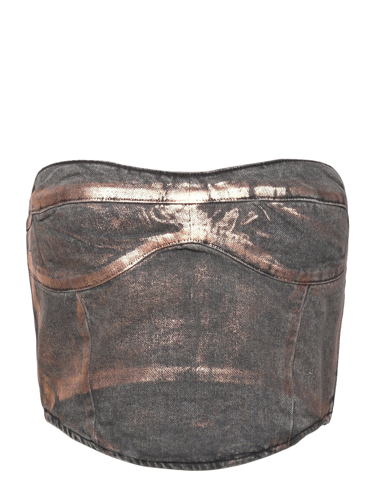 MANGO Denim Foil Oberteil Gold - L - Damen