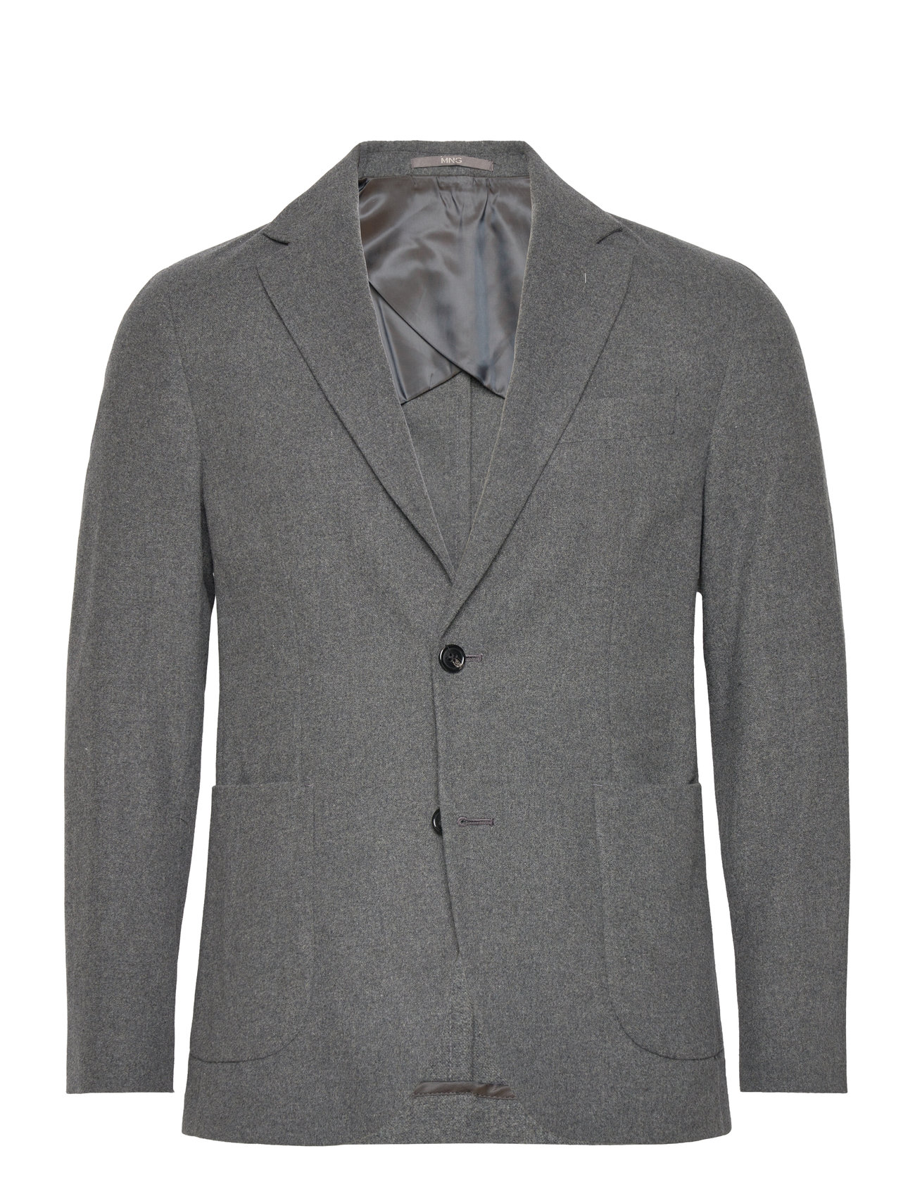 Mango Slim Fit Flecked Wool Blazer Grå