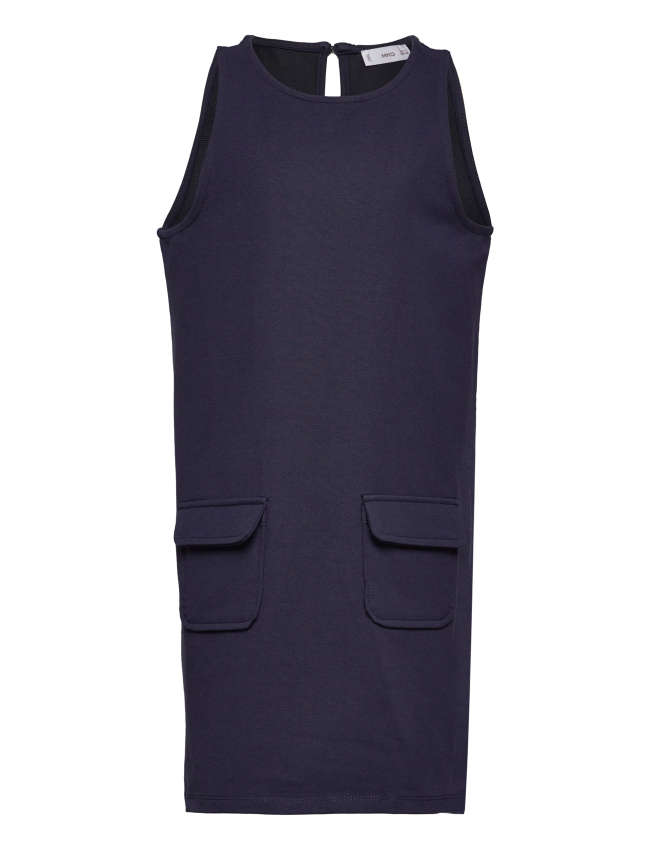 Knitted Pinafore Dress Dresses & Skirts Dresses Casual Dresses Sleeveless Casual Dresses Navy Mango