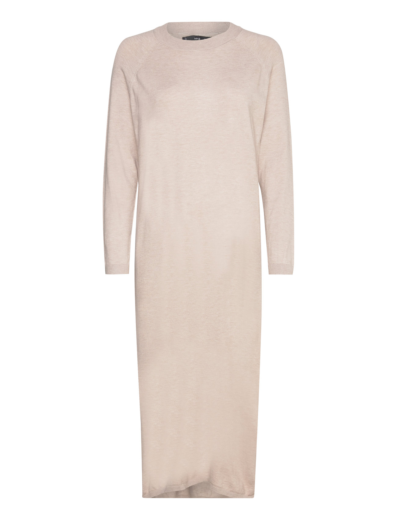 Round-Neck Knitted Dress Cream Mango