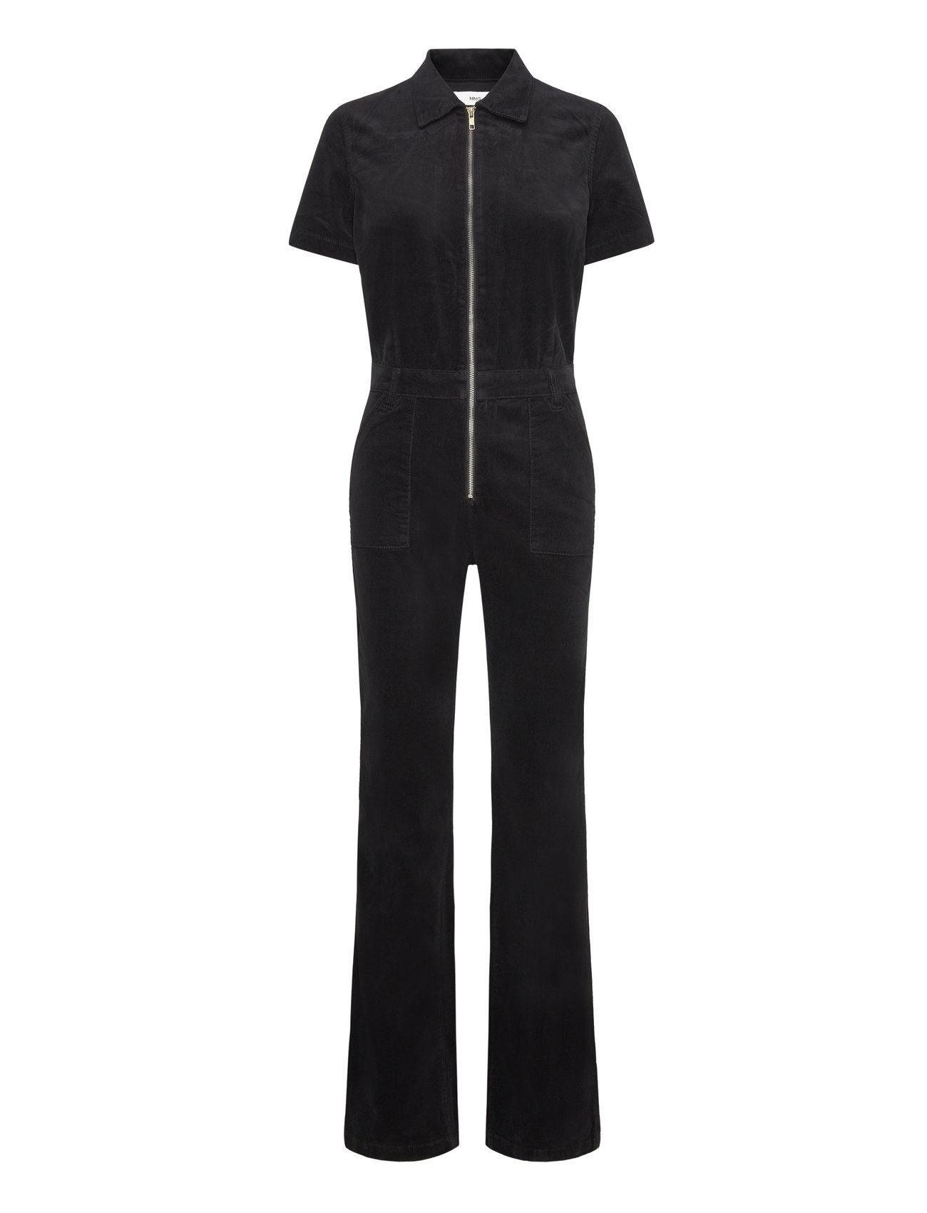 Mango Corduroy Jumpsuit With Zip Svart