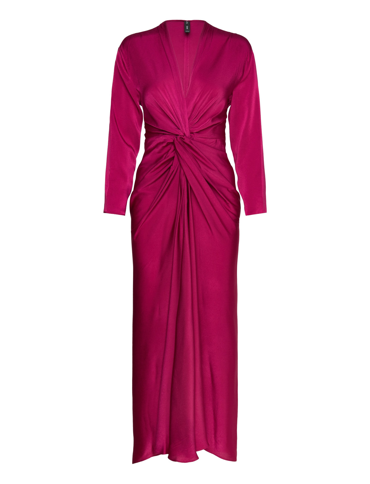 Satin Dress With Knot Pink Mango