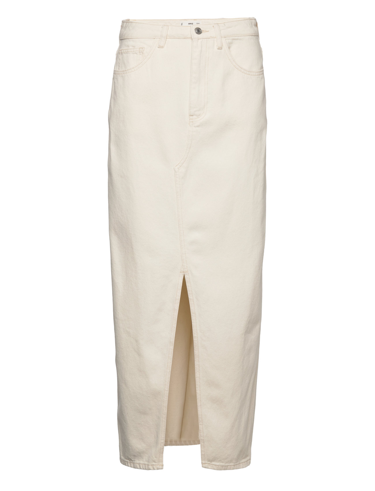 MANGO Slit Denim Rock Beige - S - Damen