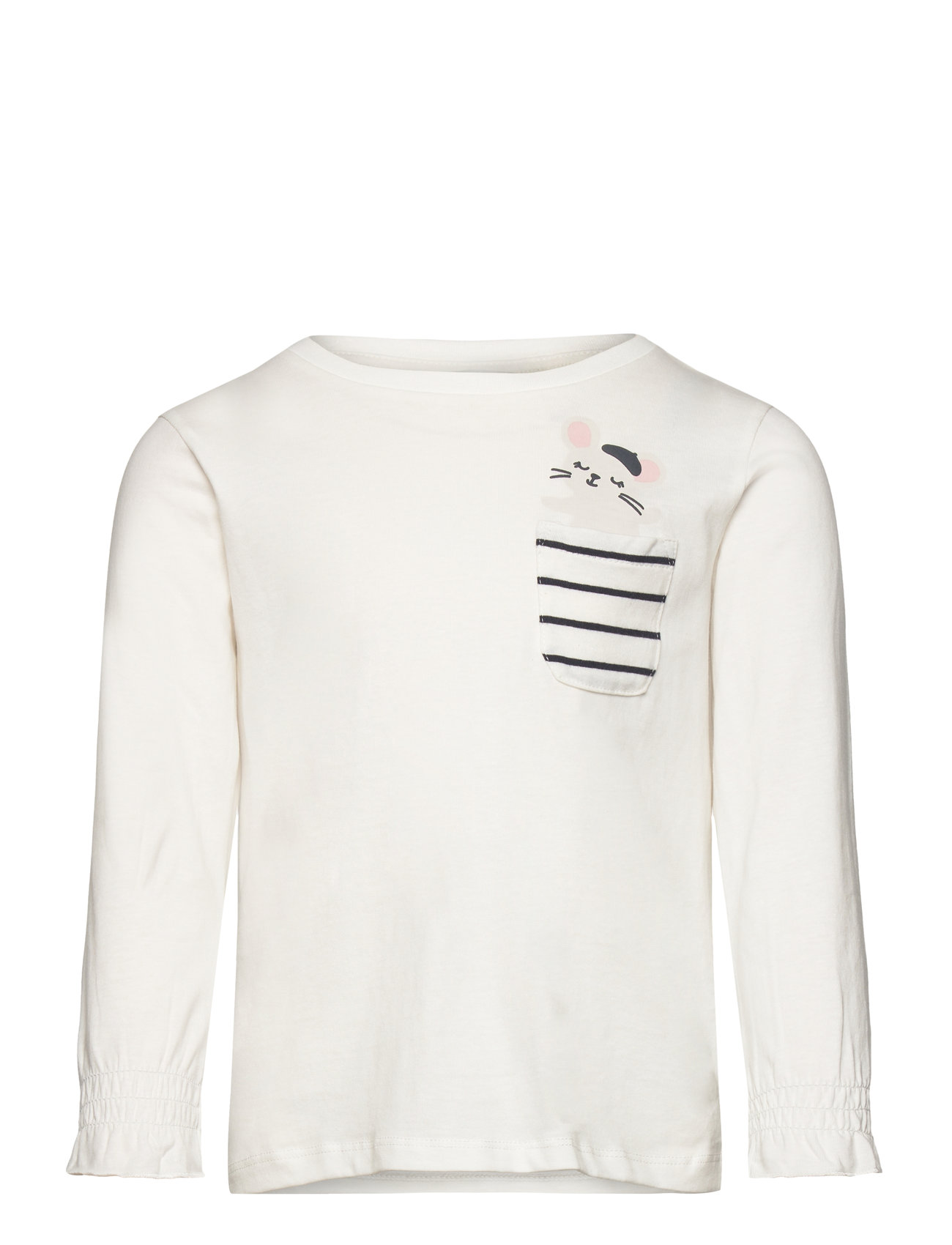 Printed Long Sleeve T-Shirt White Mango 154690