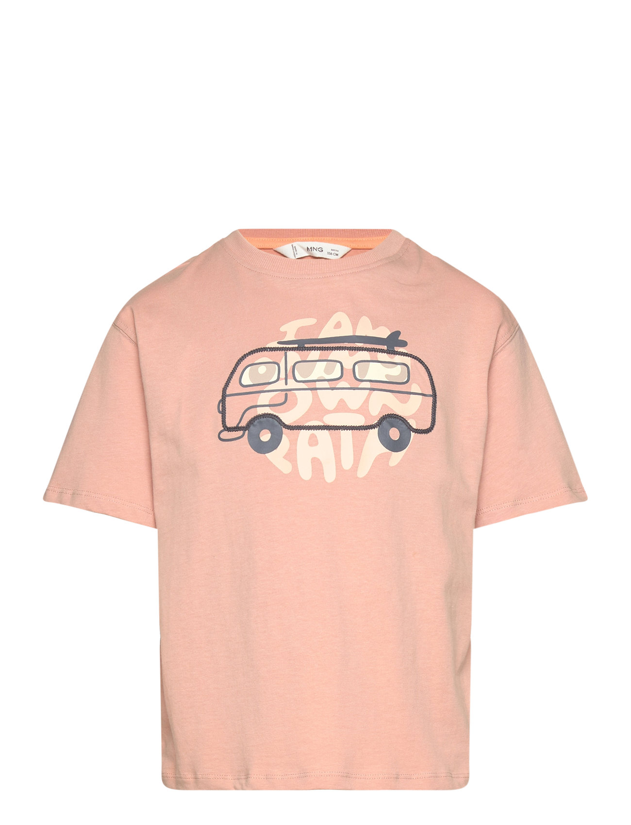 Embossed Printed T-Shirt Coral Mango