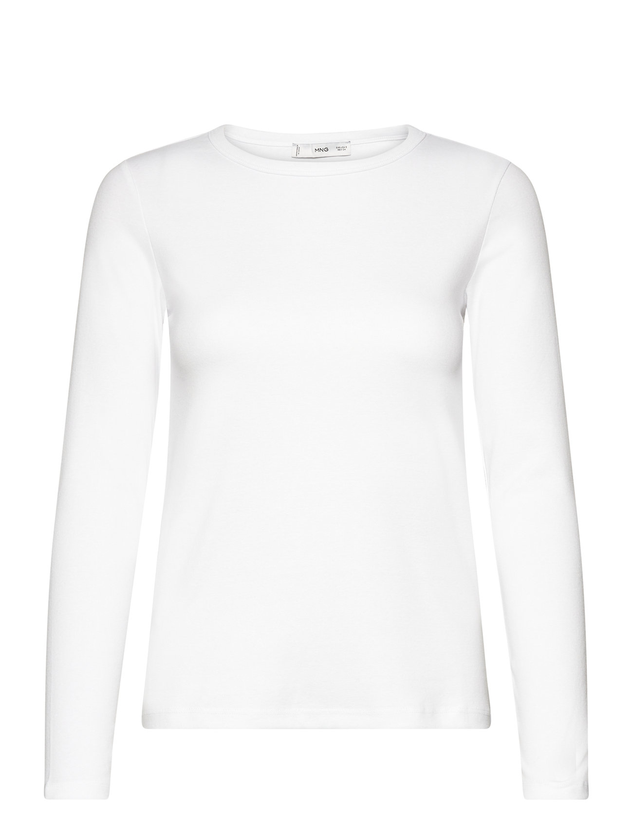 Long Sleeve Cotton T-Shirt White Mango