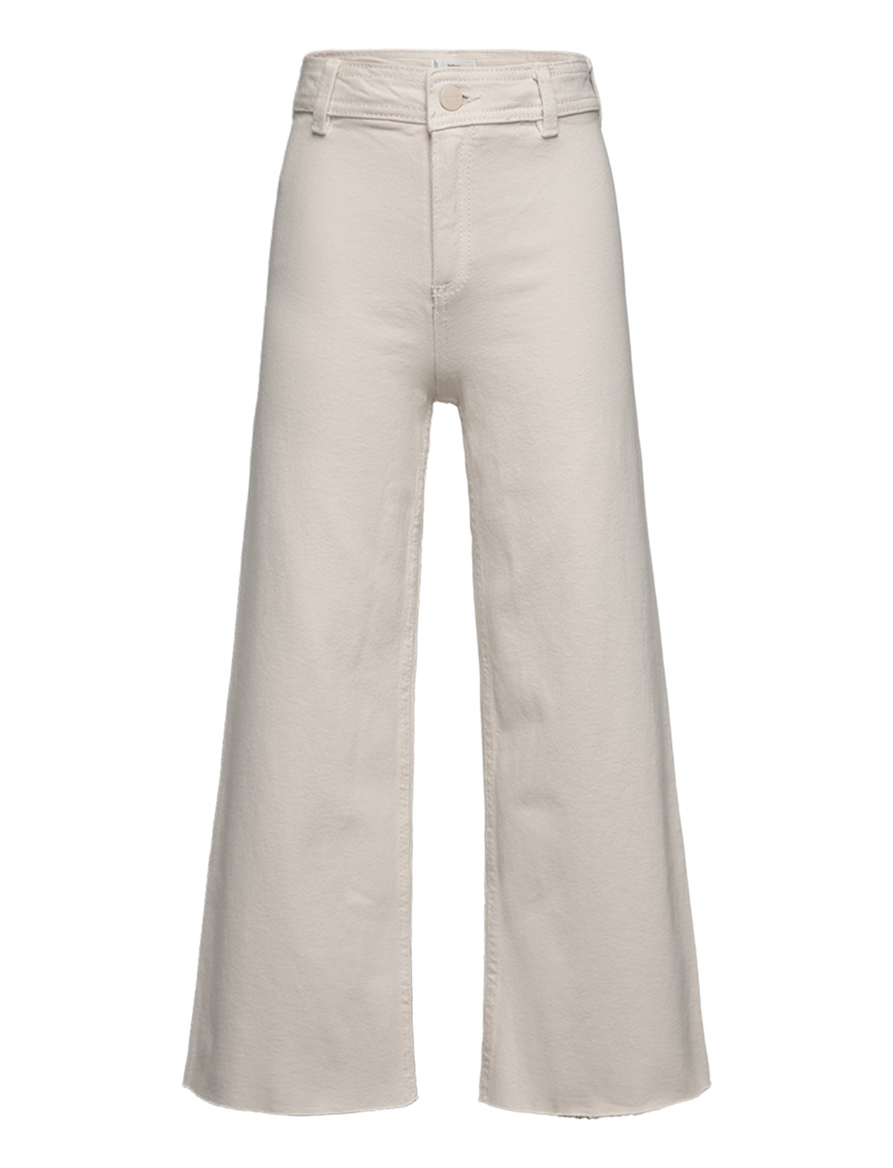 Frayed Hem Culotte Jeans Cream Mango