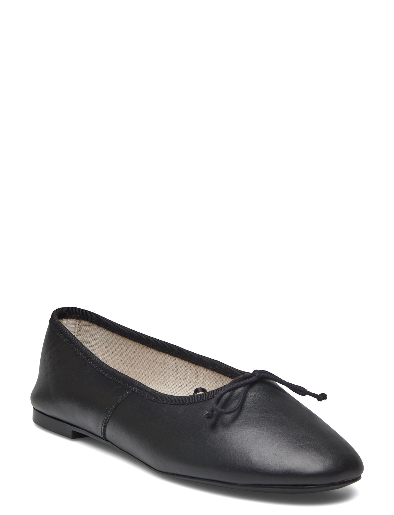 Mango Leather Ballet Flats With Bow - Ballerinasko - Boozt.com