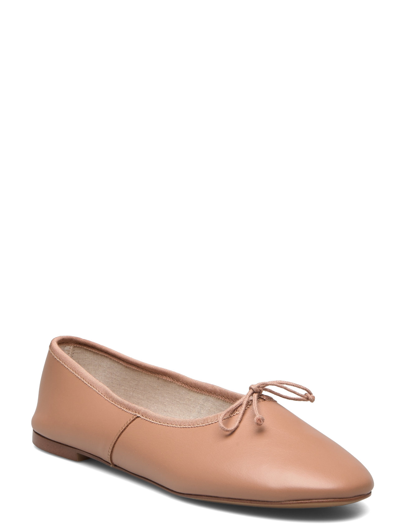 Leather Ballet Flats With Bow Ballerinasko Ballerinaer Beige Mango