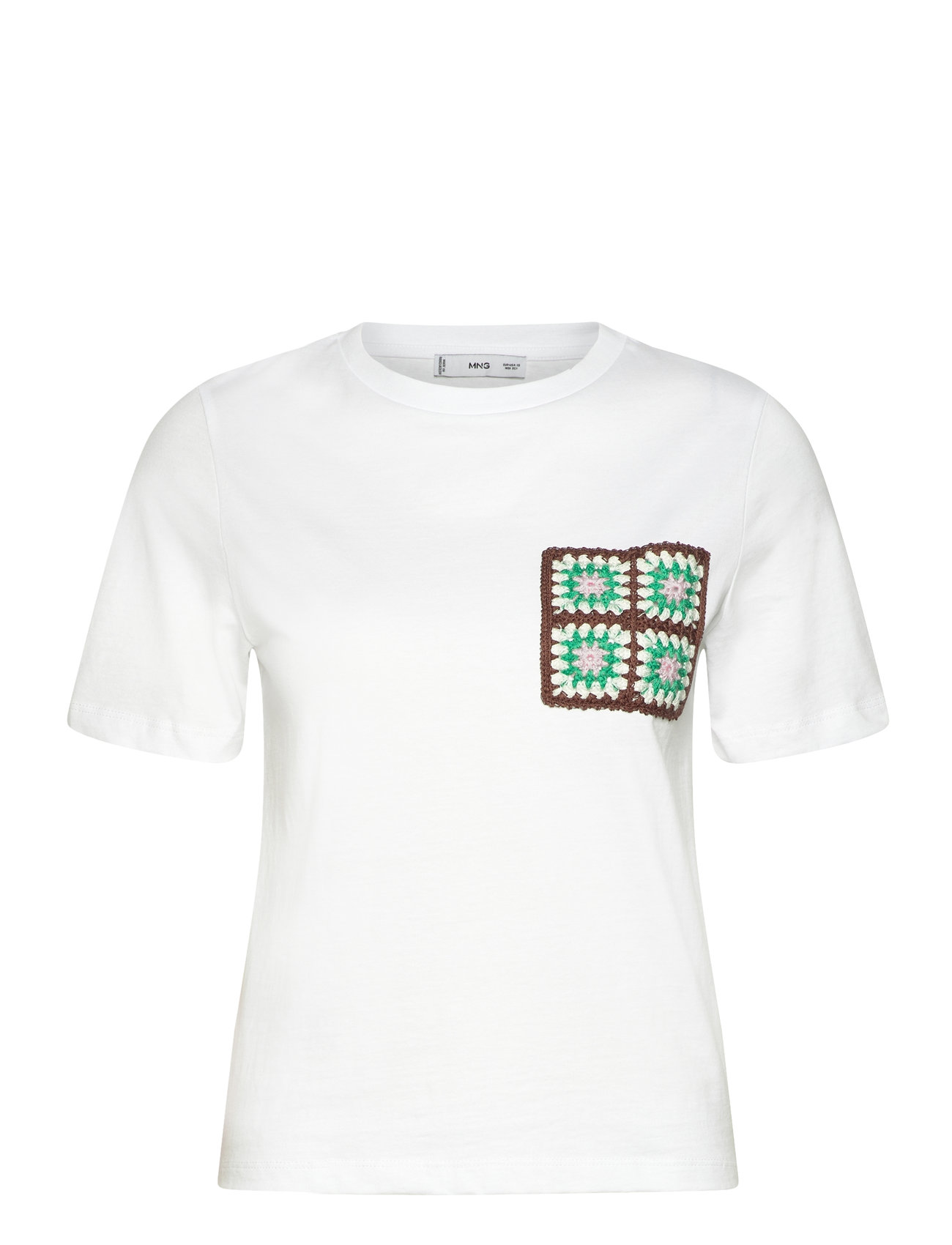 Crochet T-Shirt With Pocket White Mango